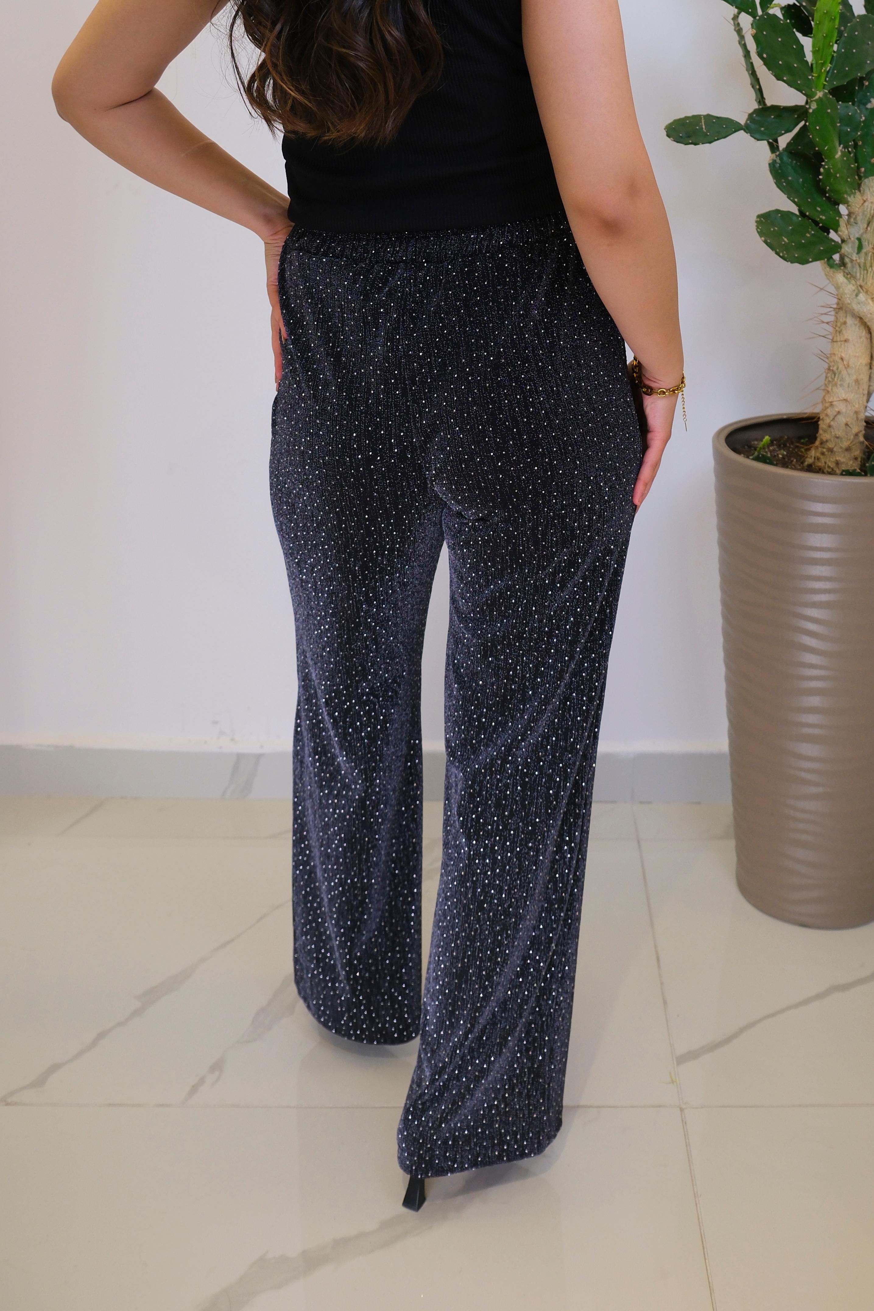Taş Detaylı Bol Paça Pantolon