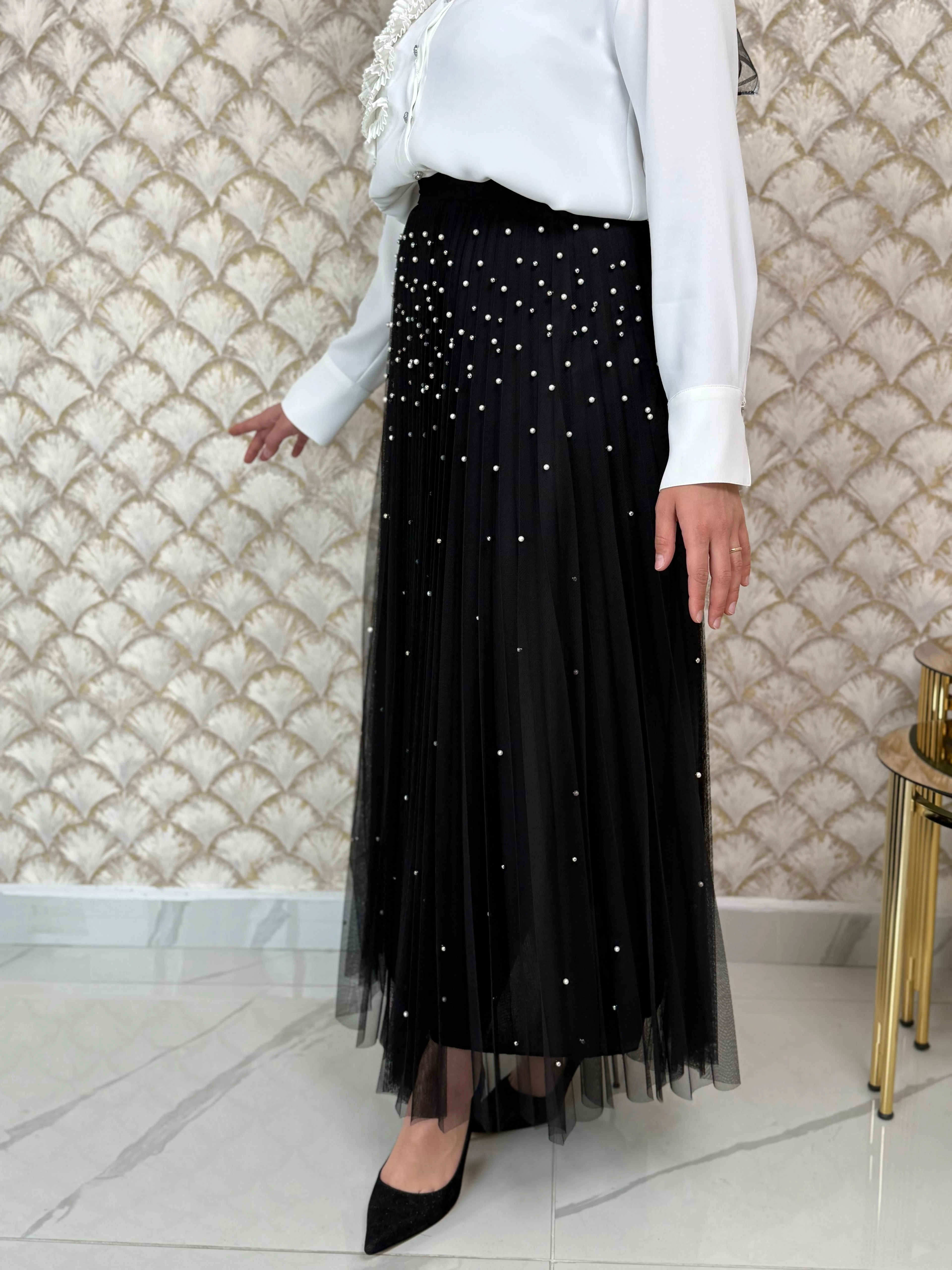 MODAİLGİ  Piliseli İncili Etek 