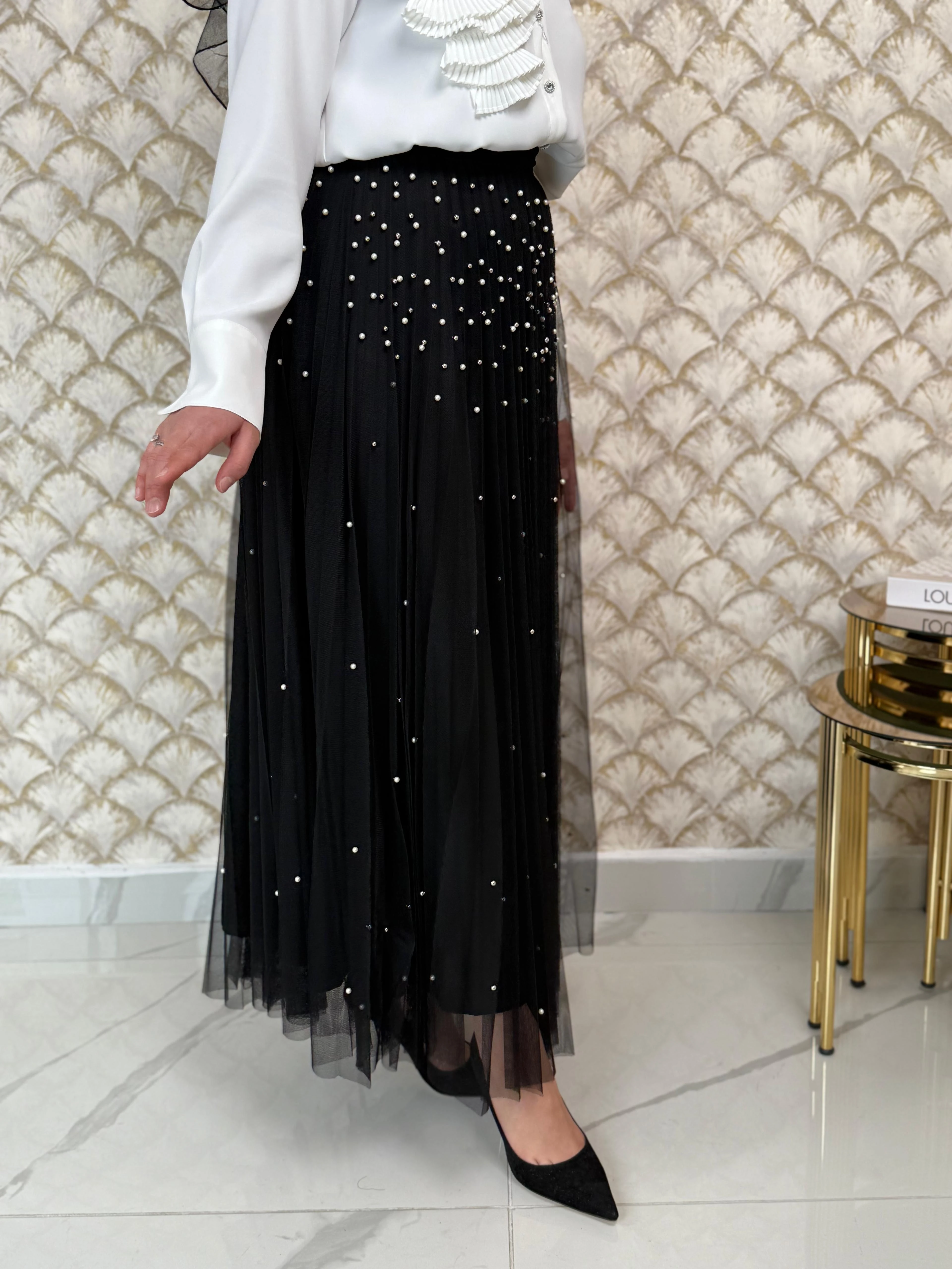 MODAİLGİ  Piliseli İncili Etek 