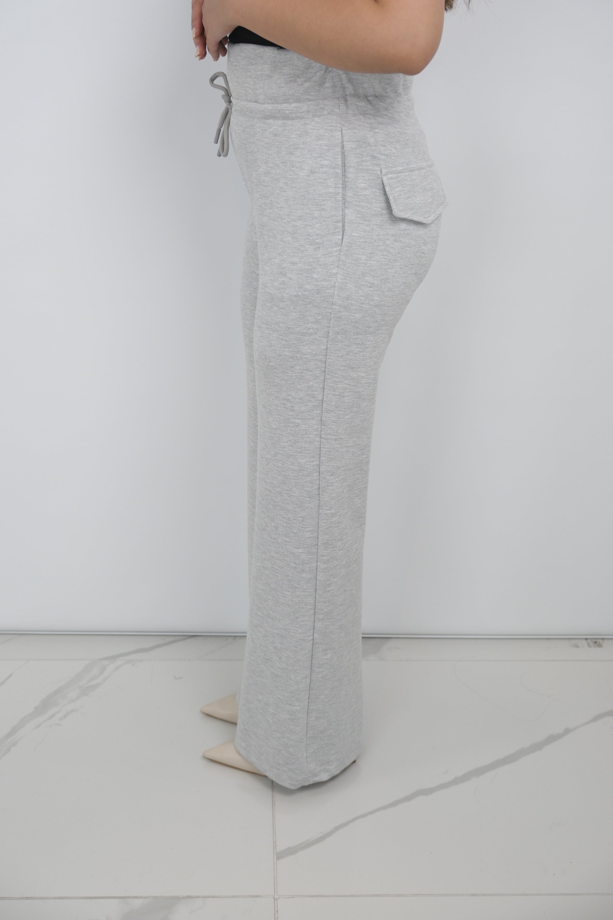 ON FASHION Beli Bağcıklı Bol Paça Pantolon
