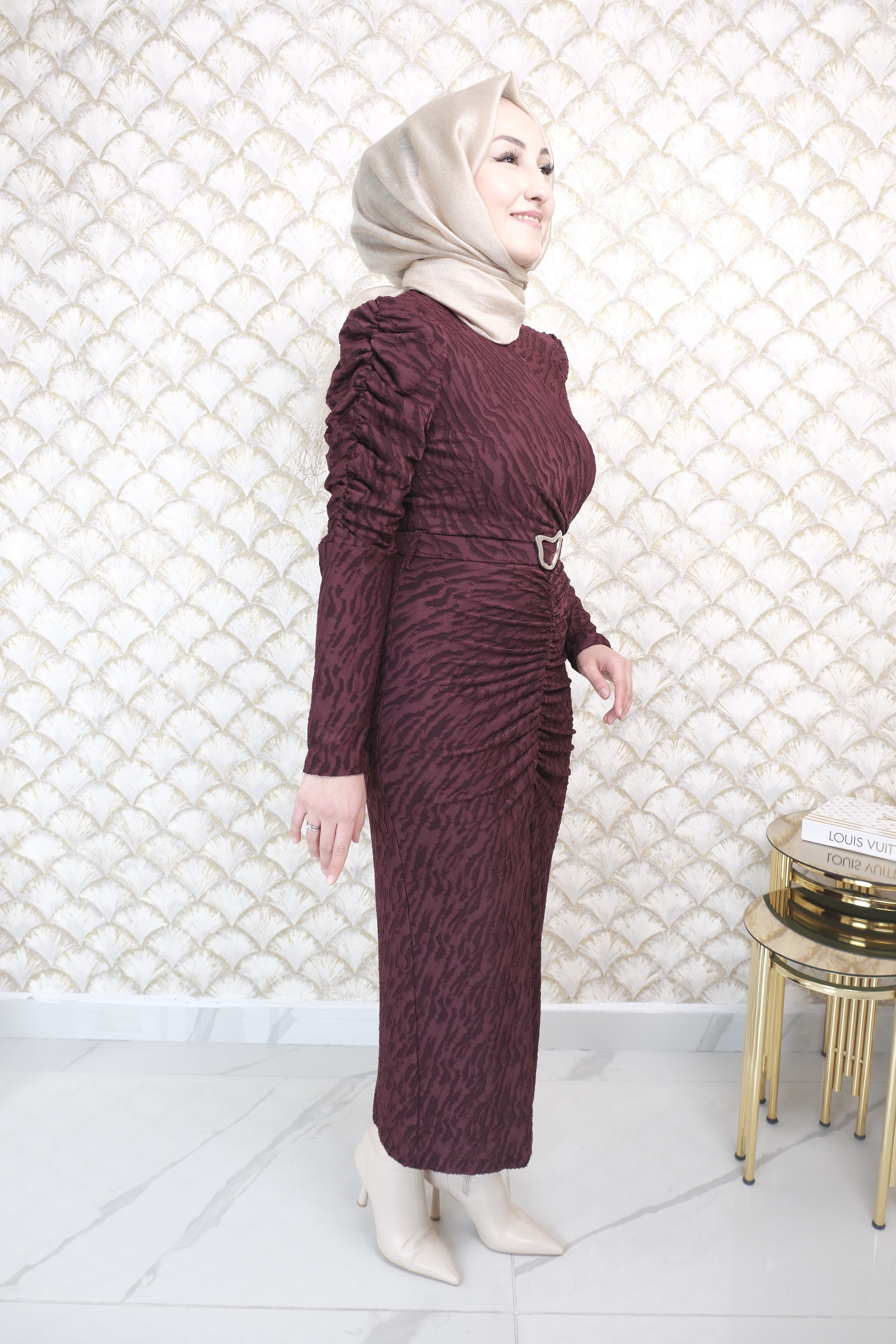 MODAİLGİ Büzgü Detaylı Elbise 