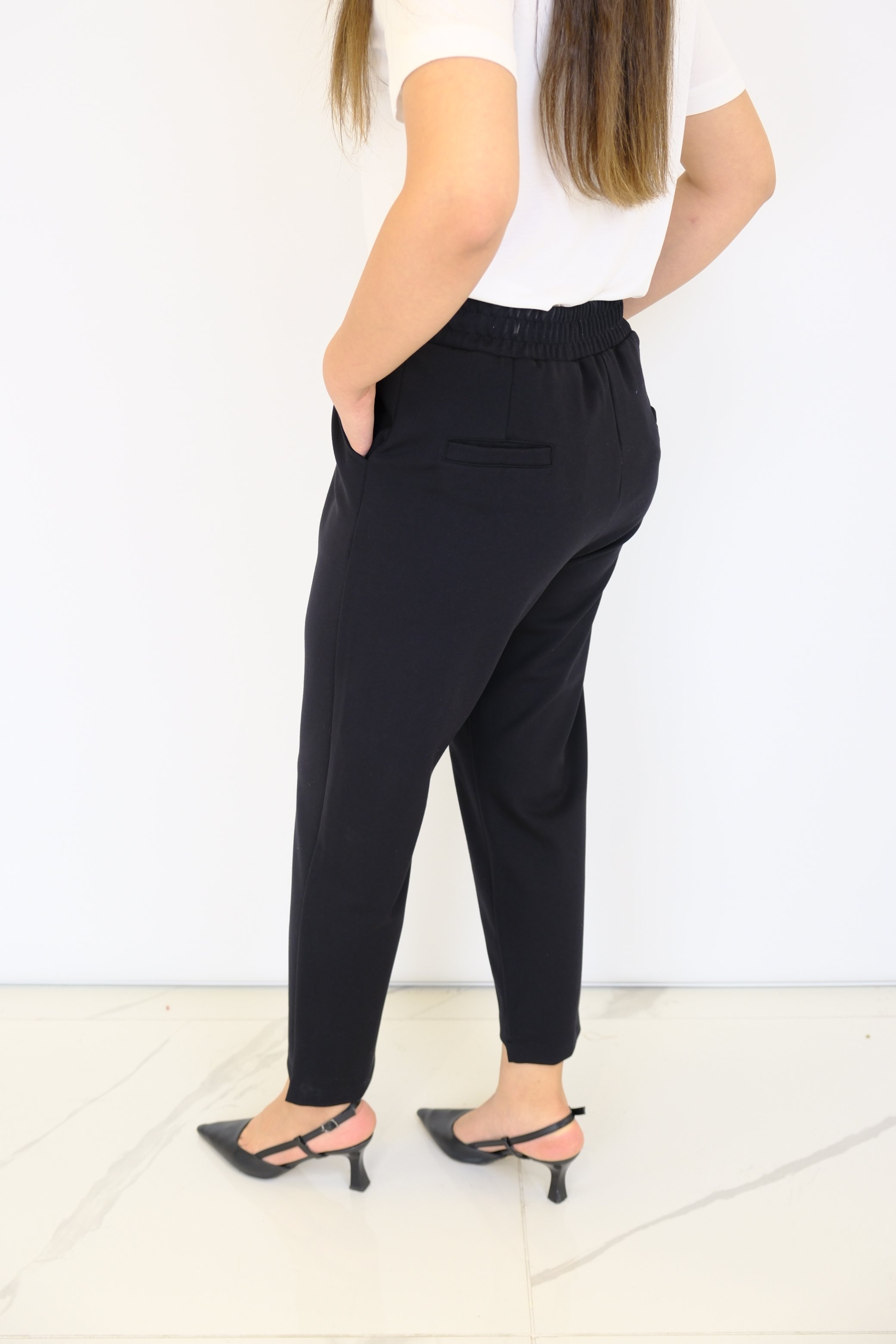 ON FASHION Beli Lastikli Etiket Detaylı Pantolon