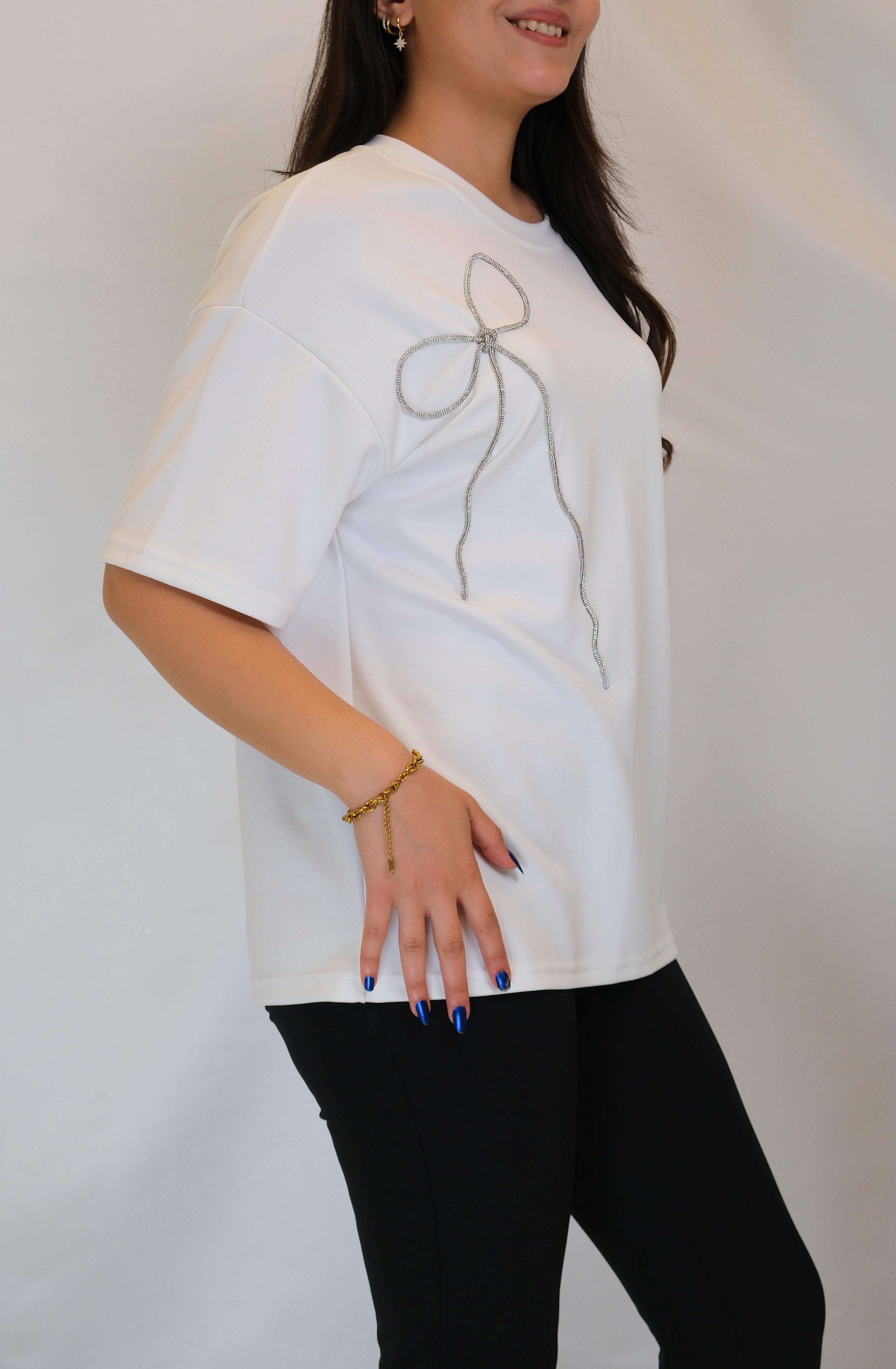 ON FASHION Kurdele Detaylı Kısa Kol Bluz