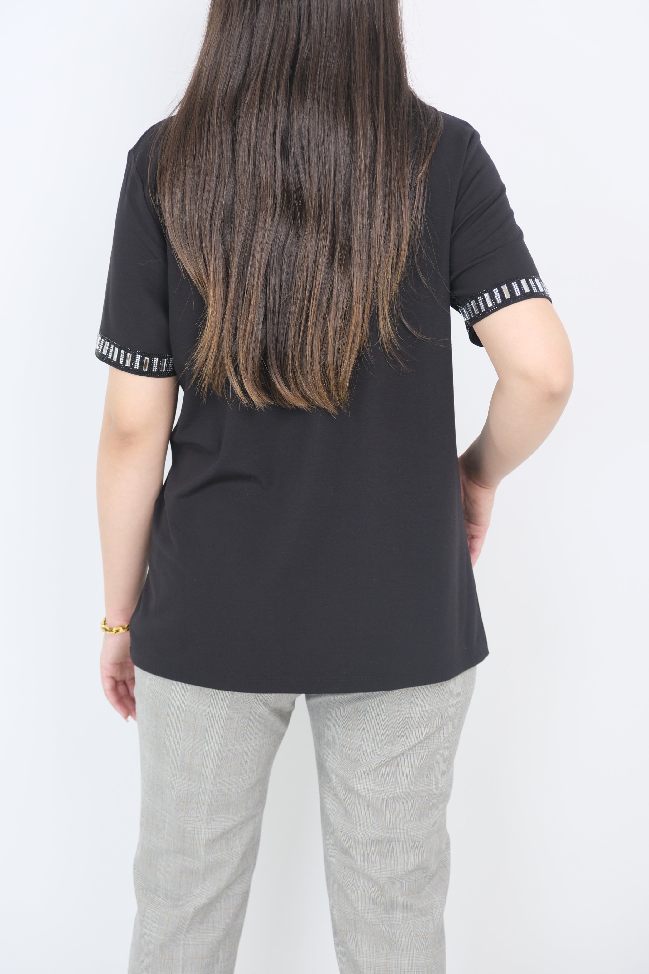 ON FASHION Yaka Taş İşlemeli Bluz 