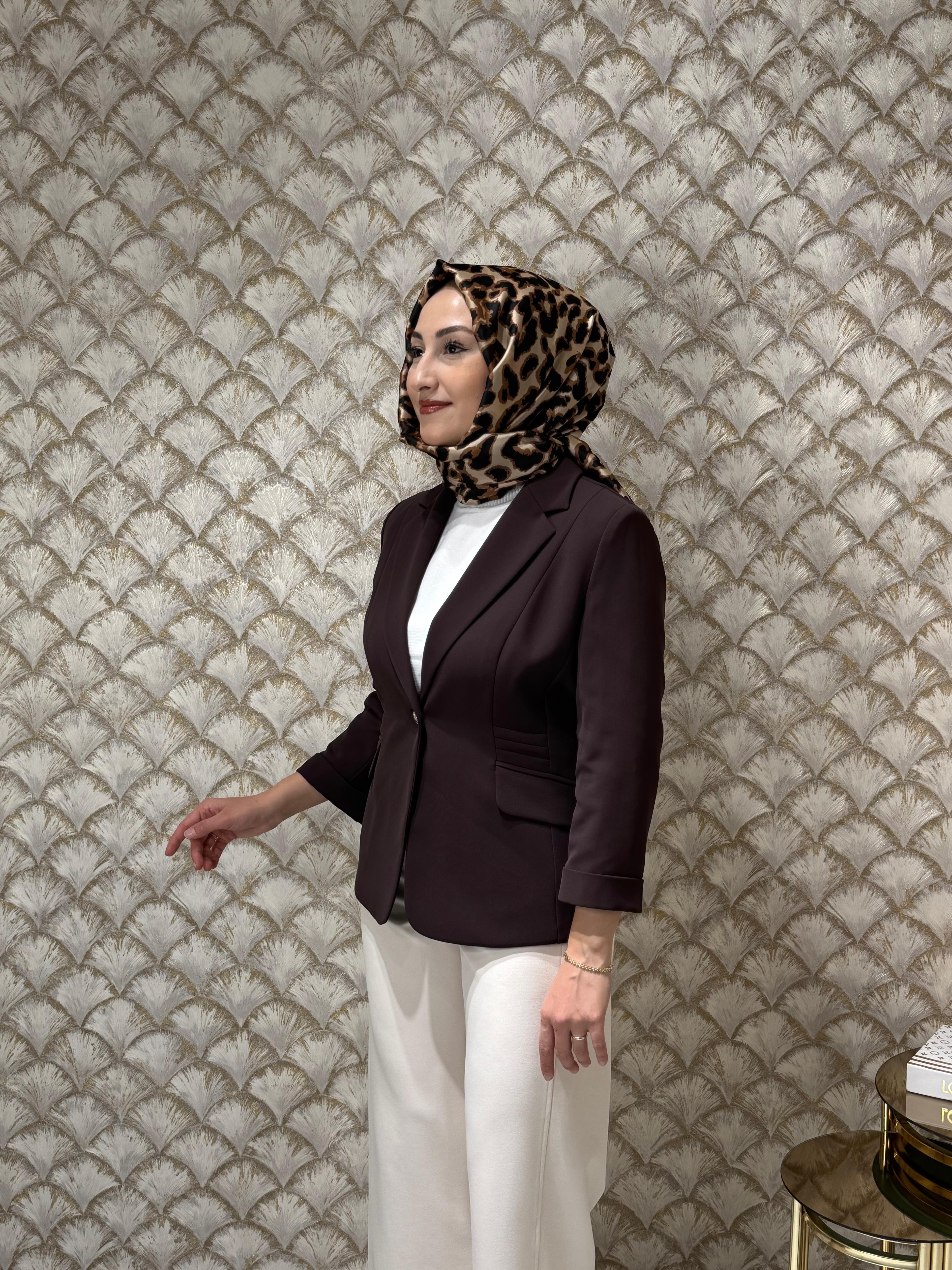 EKOL Kapak Cepli Duble Kol Ceket 