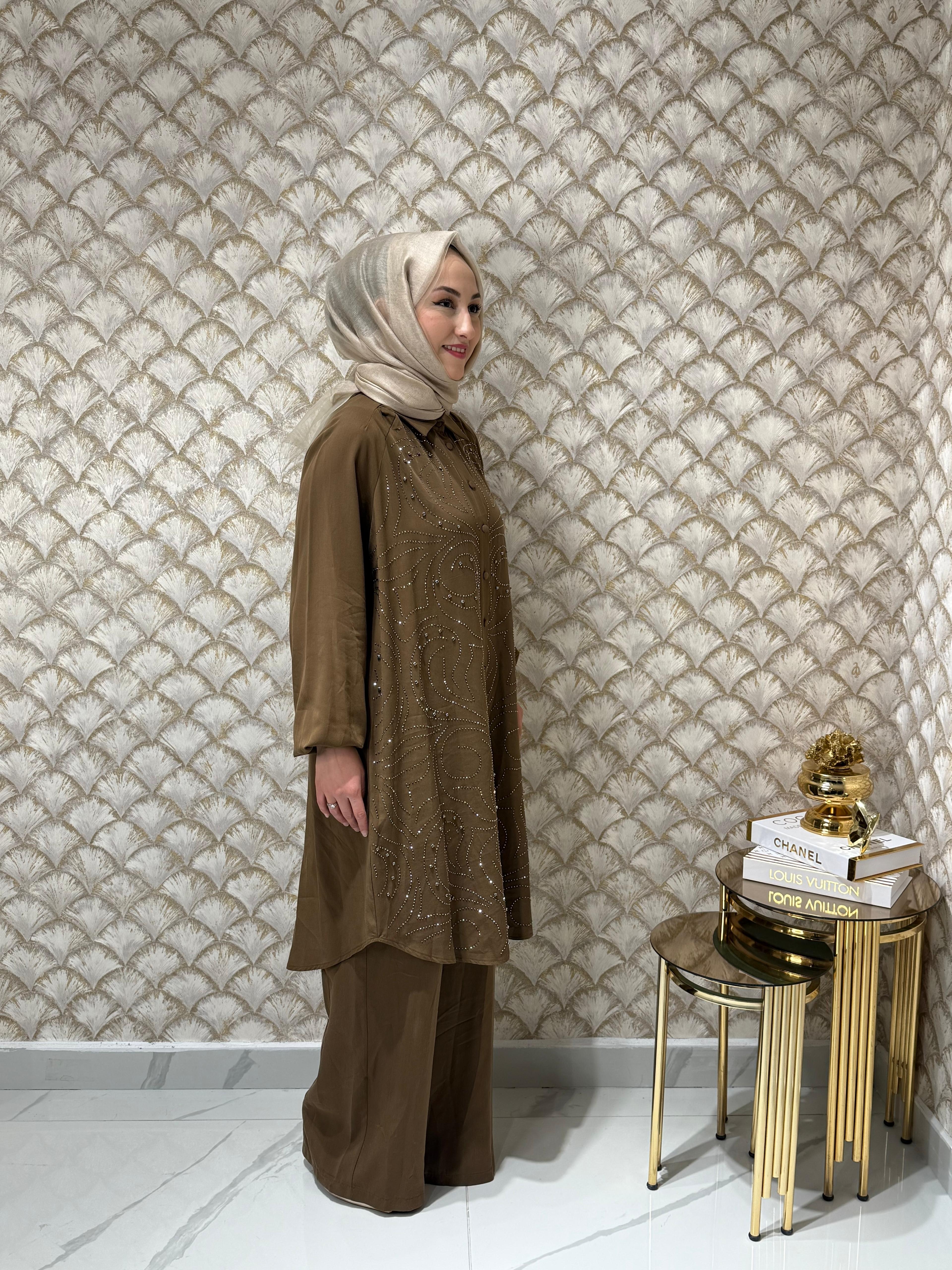 GAZZELLA Taşlı Gömlek Takım 