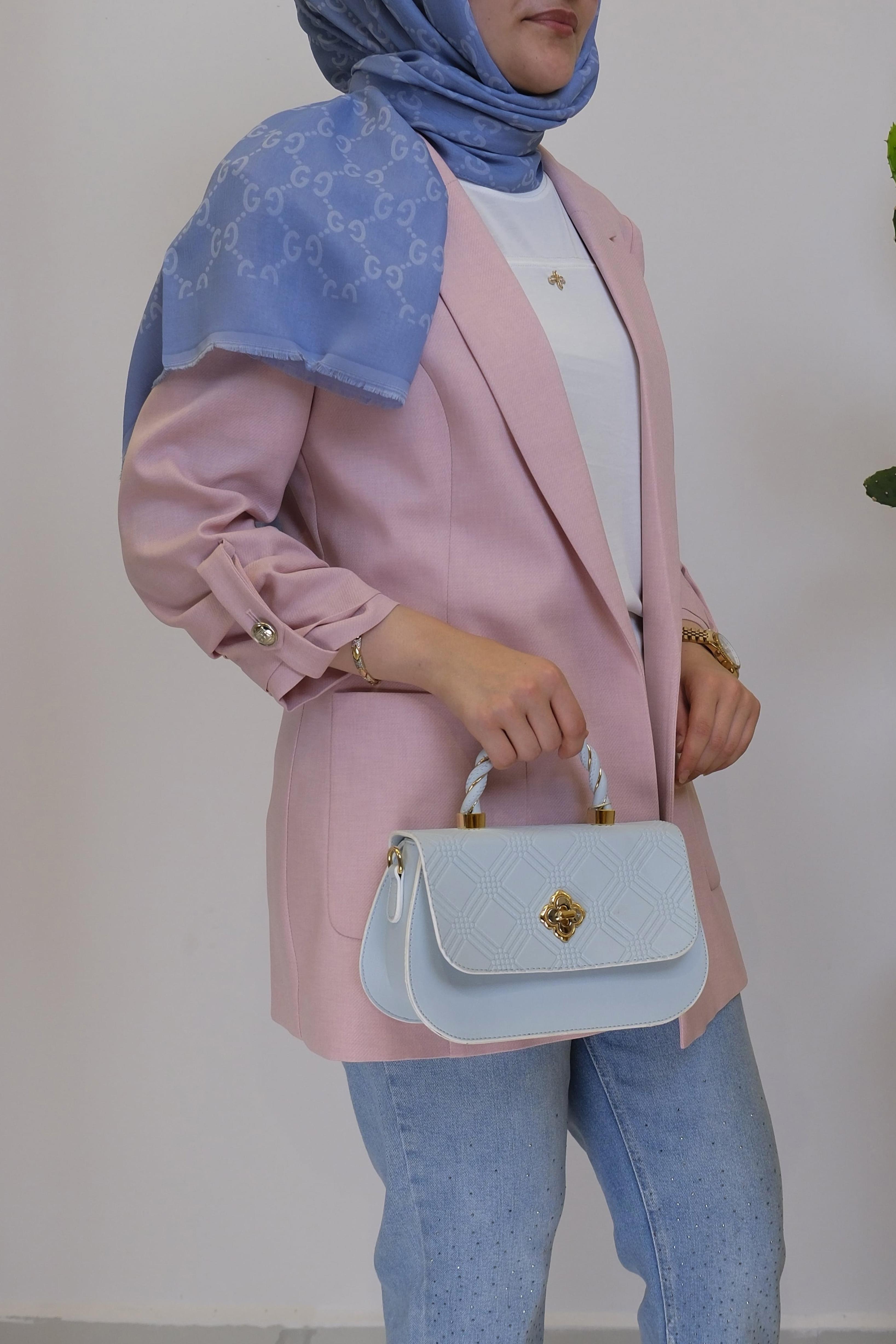 EKOL Pembe Cep Detaylı Blazer