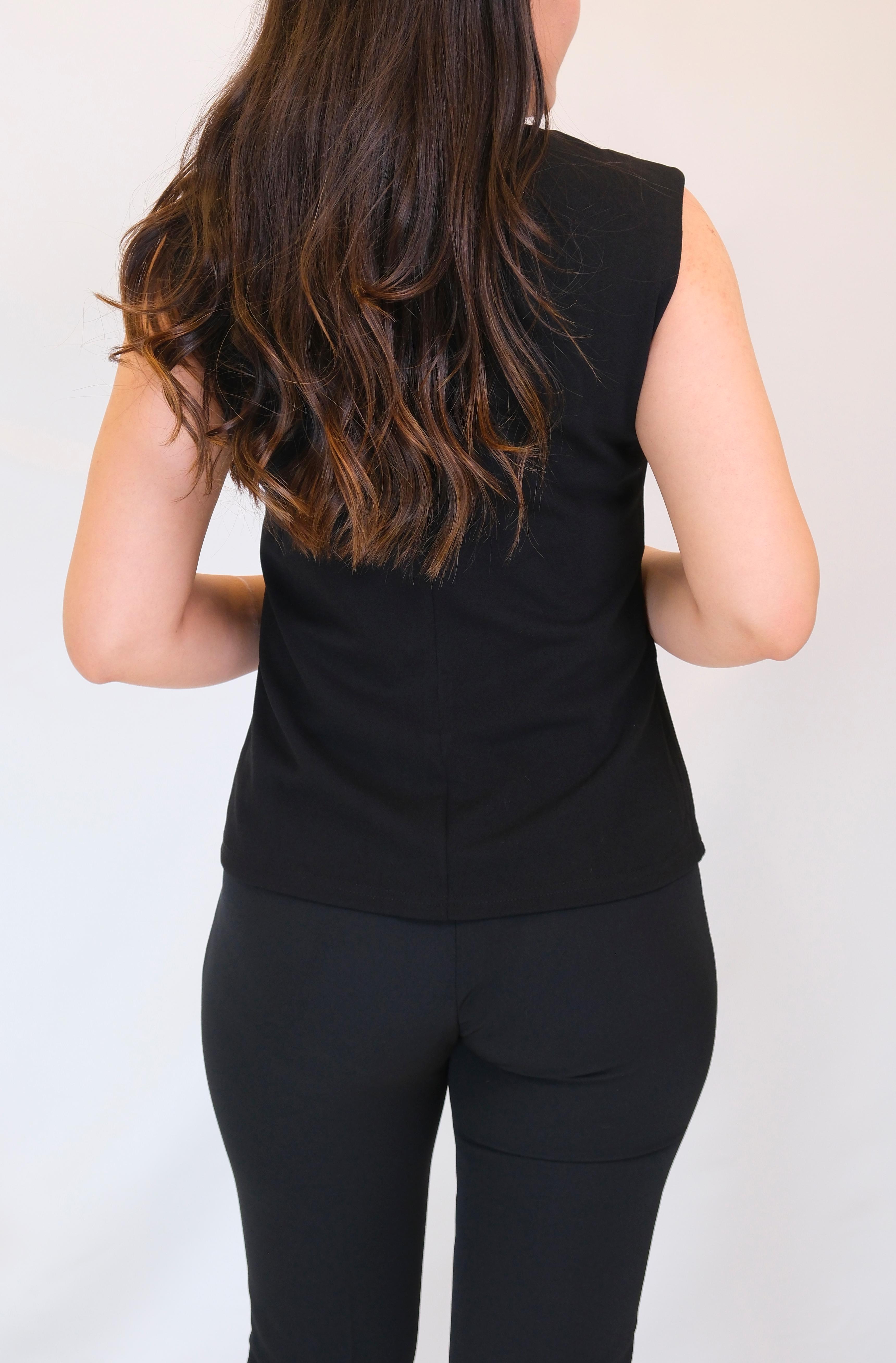 ON FASHION Yakası Taş İşlemeli Kolsuz Bluz