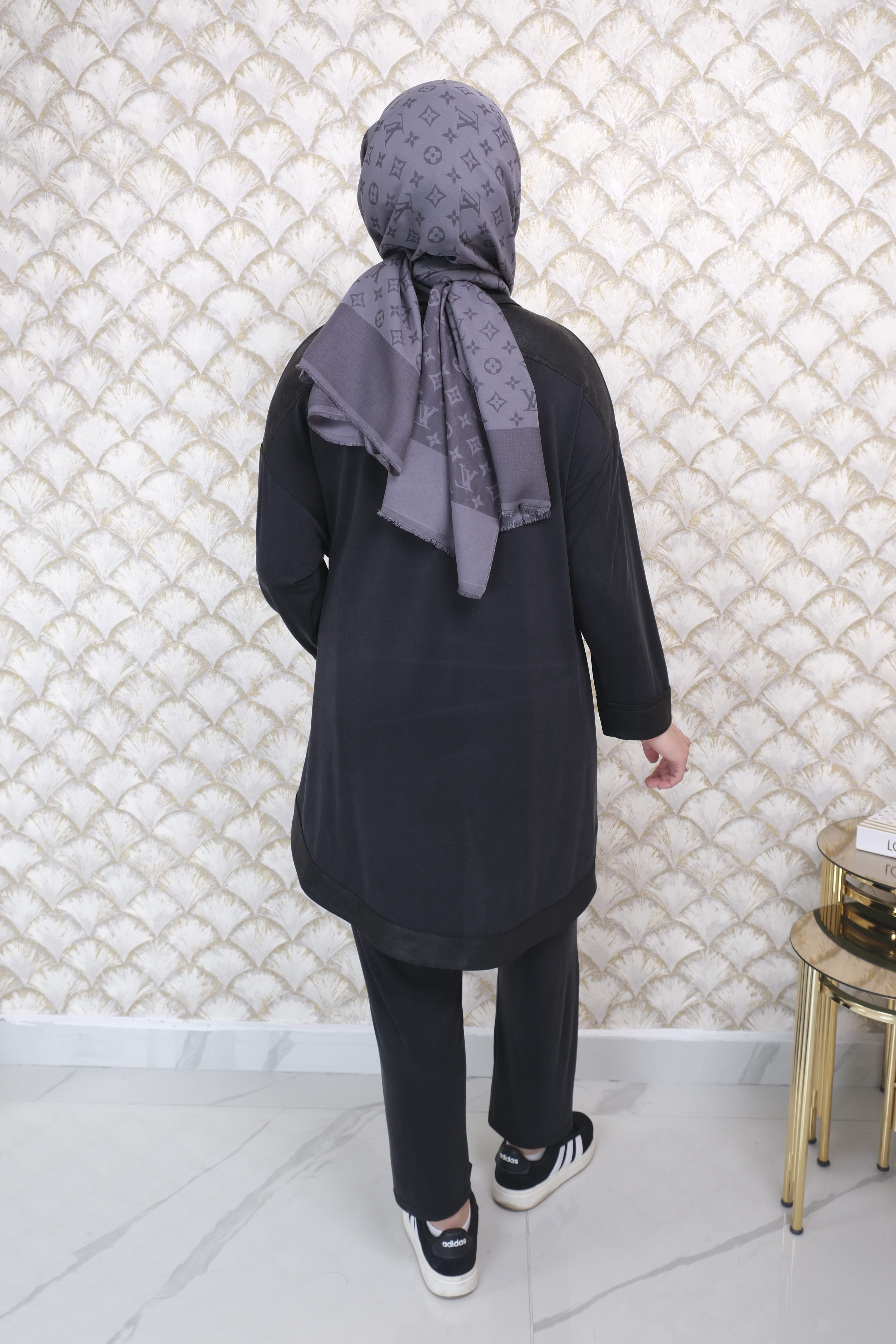 GAZZELLA Deri Detaylı Ceket Tunik Takım