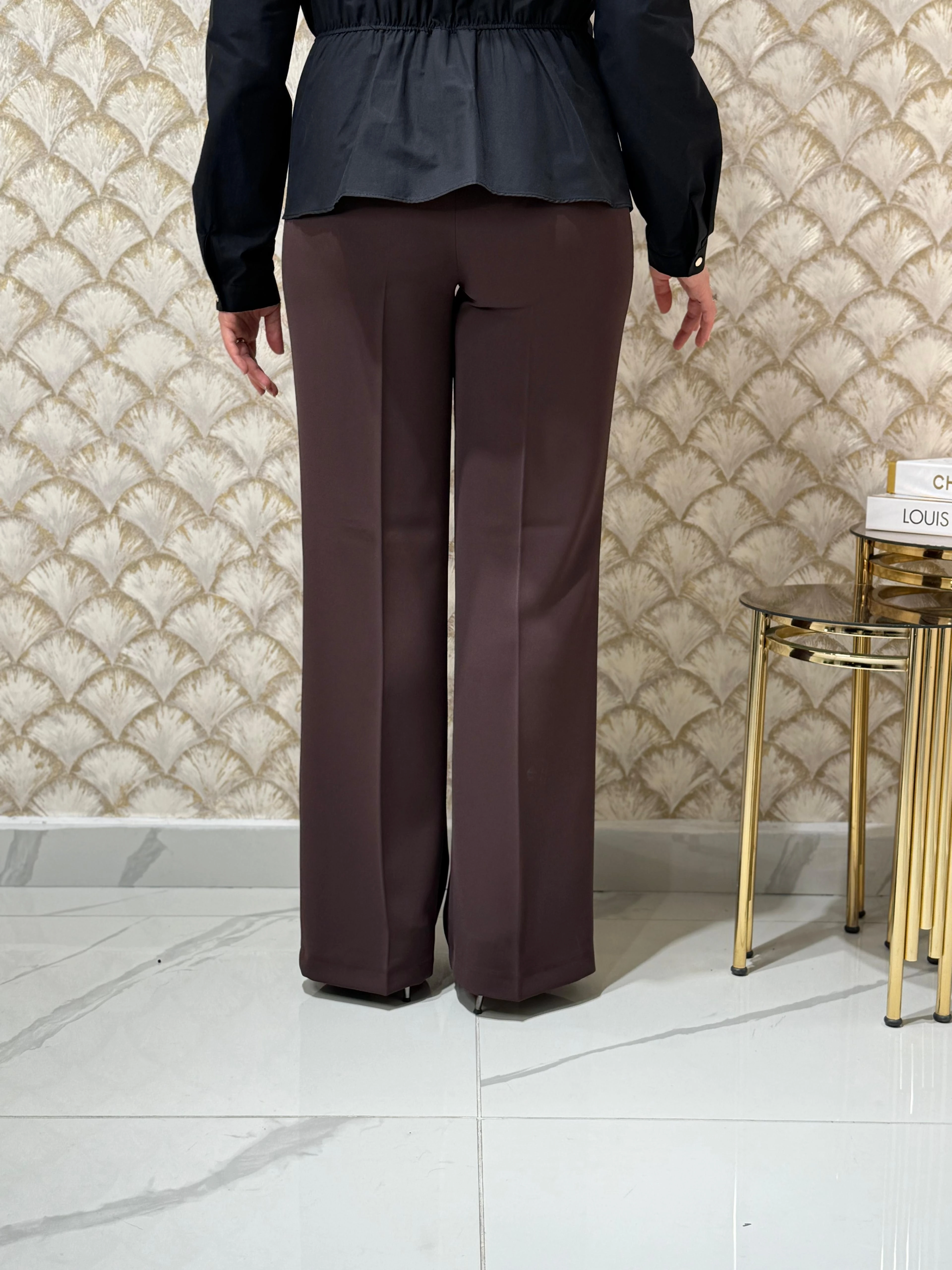 EKOL  Krep Kumaş Bol Paça Pantolon