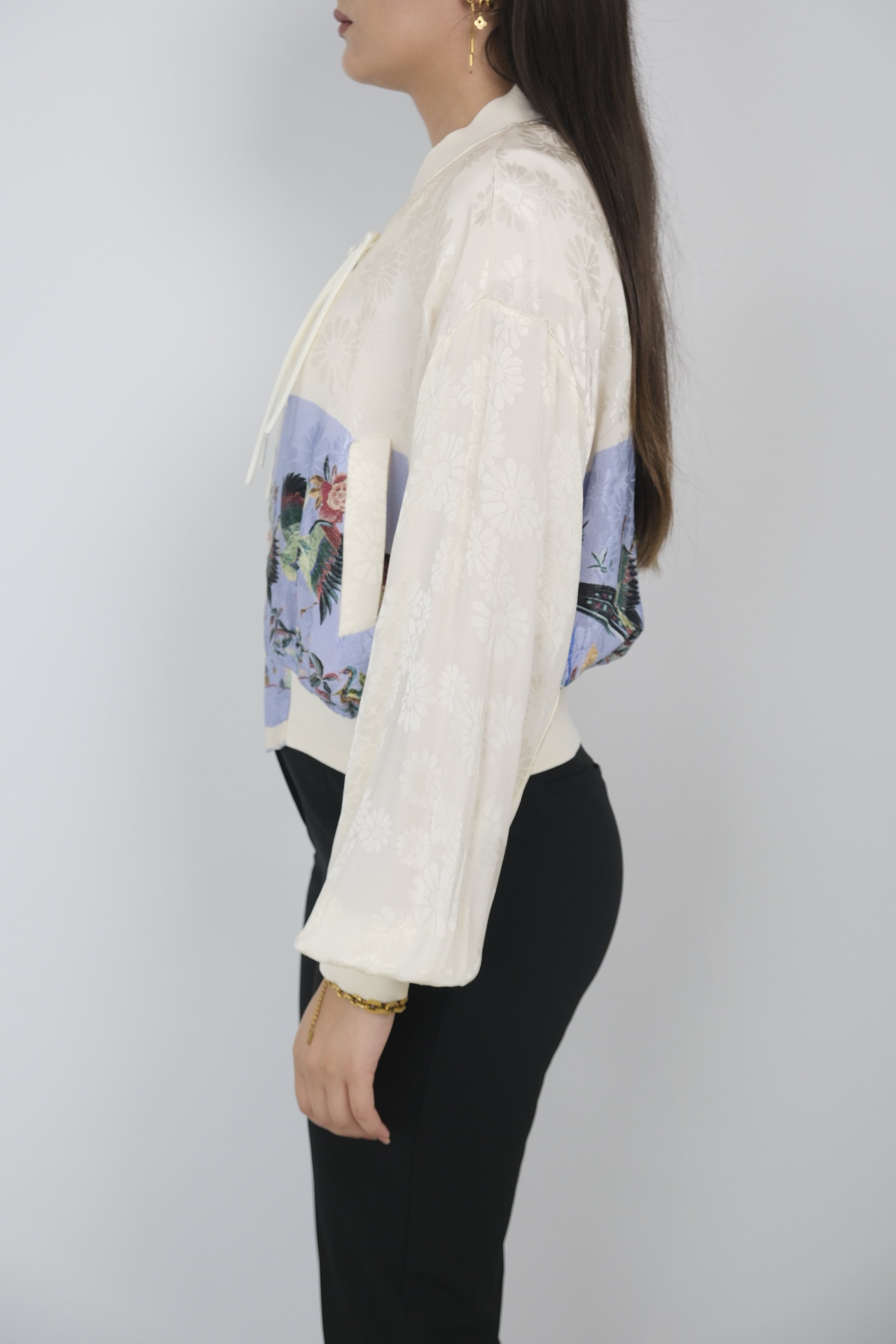 ON FASHION  Desenli Ribanalı Ceket