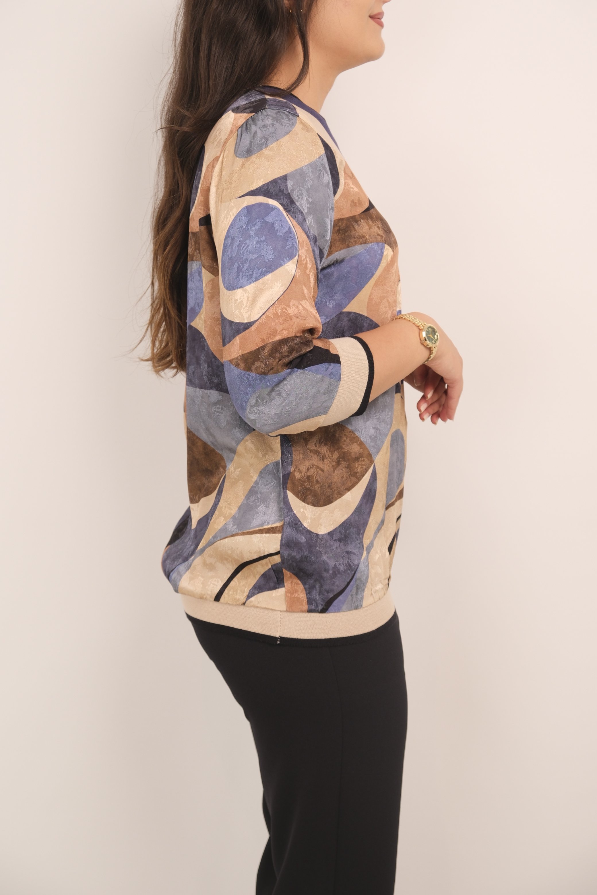 ON FASHION Desenli Ribanalı Bluz