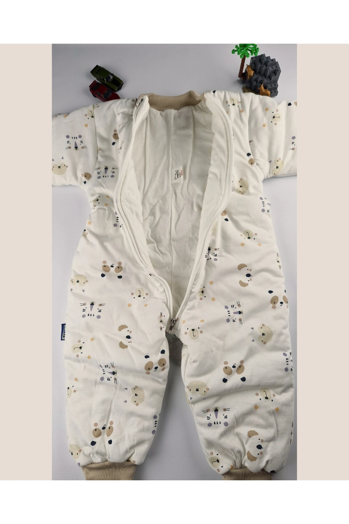2.5 Tog Pamuklu Fermuarlı Bebek Uyku Tulumu – Hayvan Desenli (1-6 Yaş)