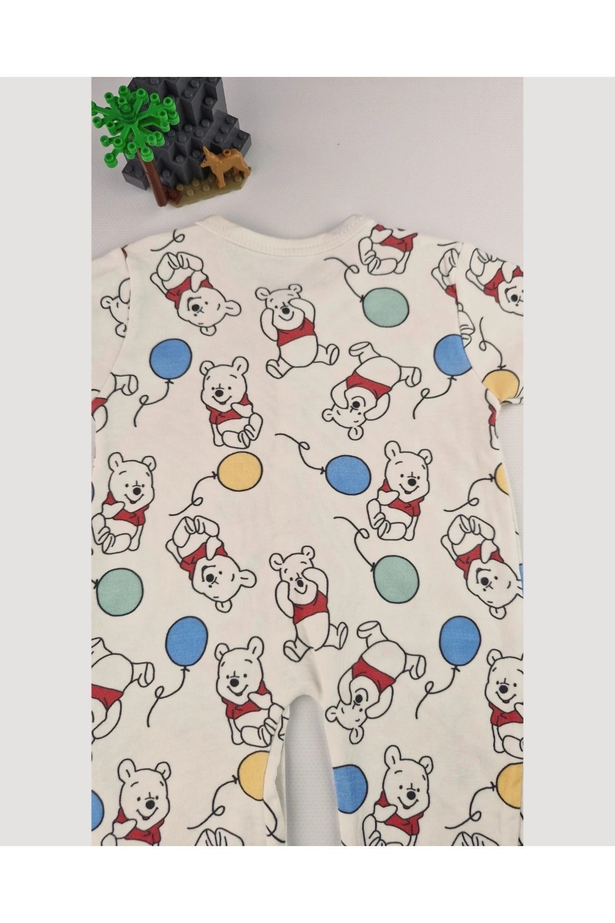 Bebek Tulum 0-3 Ay | Ayıcık ve Balon Desenli Pamuklu Penye