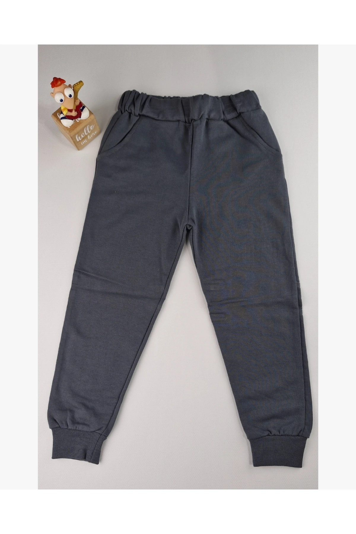 Çocuk Brooklyn Baskılı Pamuklu Kapüşonlu Eşofman Takımı 3-6 Yaş Gri Sarı