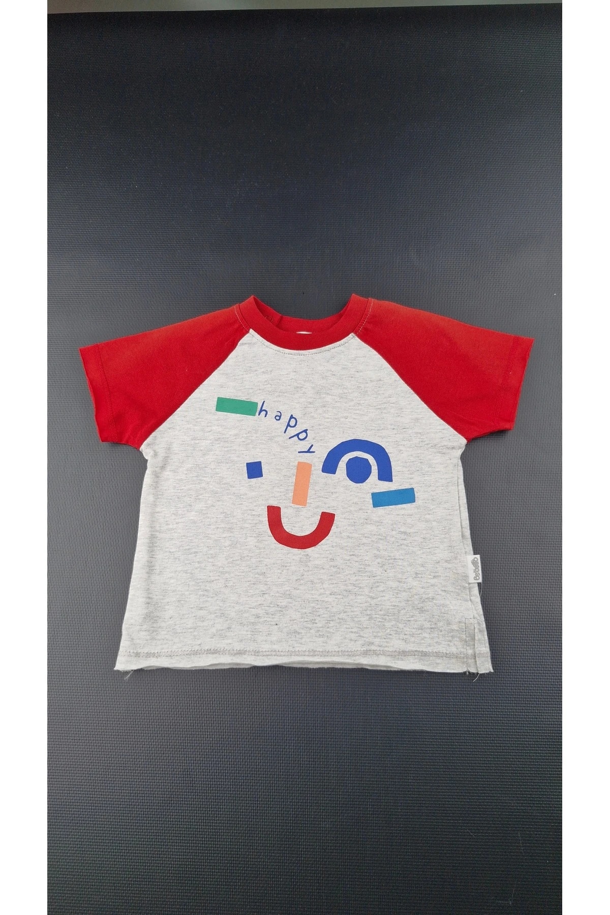 Yüz Desenli Kısa Kollu Tişört ve Şort 2’li Bebek Takımı