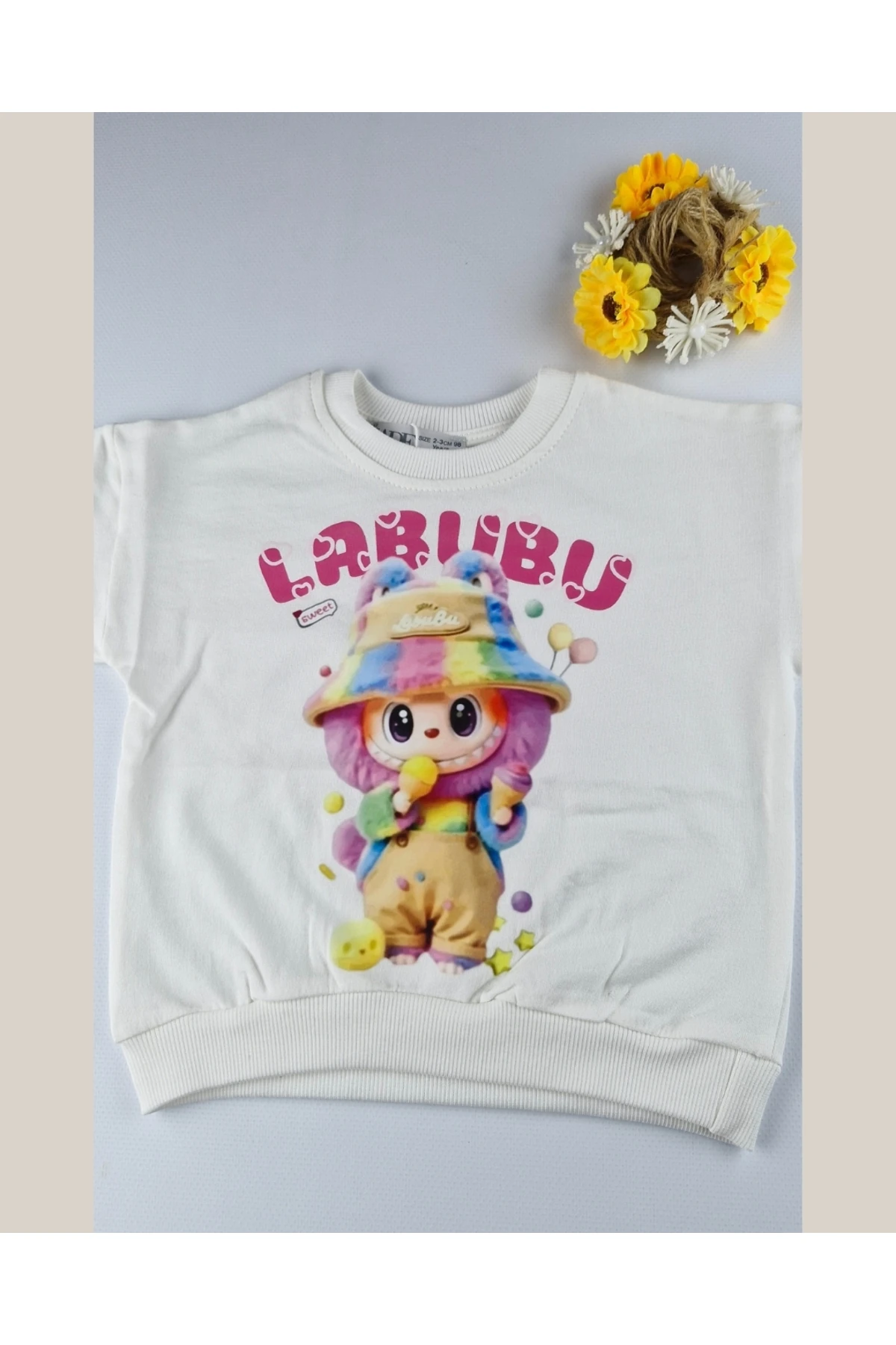 Figürlü Rengarenk Baskılı Çocuk Sweatshirt (2-7 Yaş)