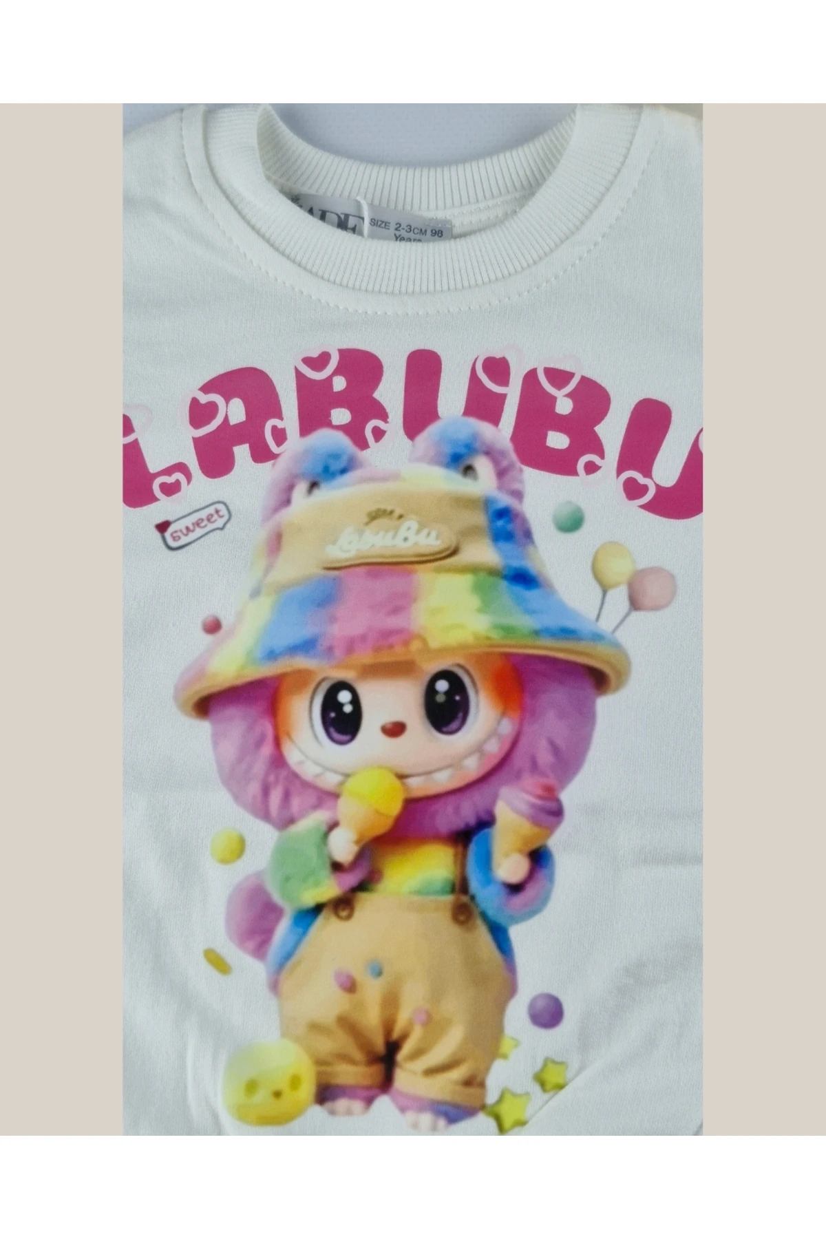 Figürlü Rengarenk Baskılı Çocuk Sweatshirt (2-7 Yaş)