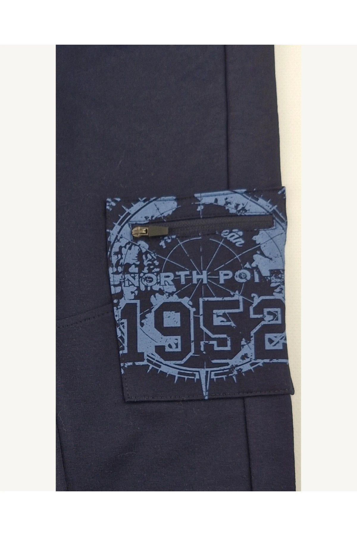 MışılKids Erkek Çocuk Lacivert Fermuarlı Cep Detaylı Eşofman Altı