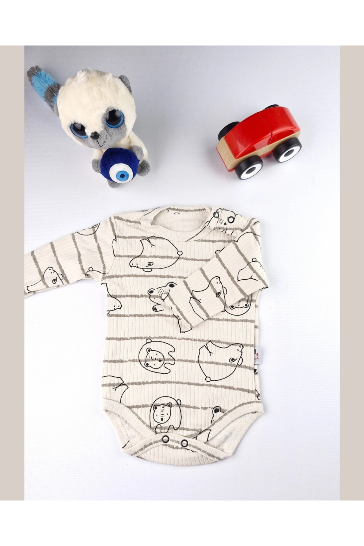 Asliva Bebek Body - Tek Parça Zıbın Uzun Kol Çıtçıtlı Pamuklu 0-18 Ay