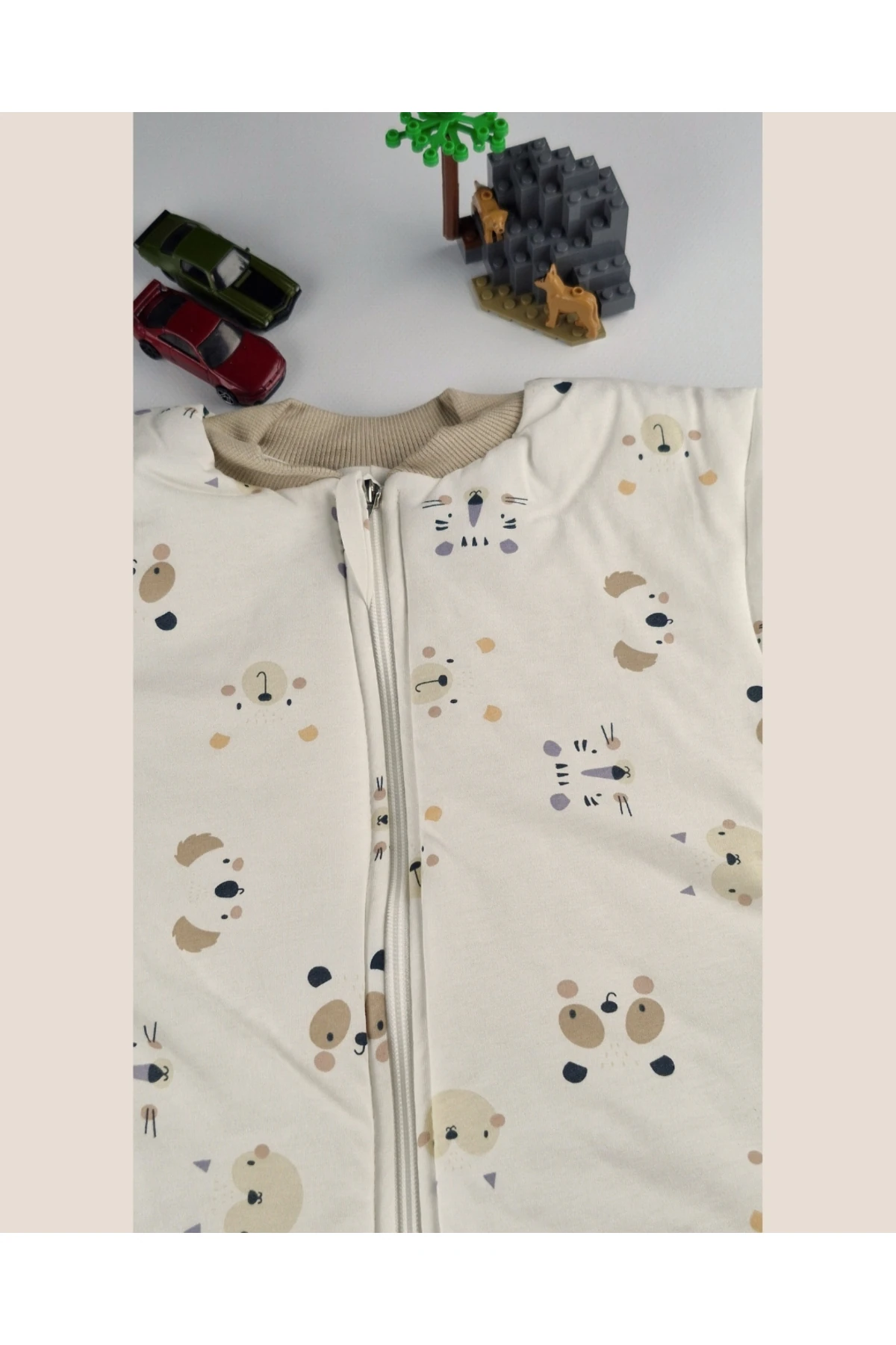 2.5 Tog Pamuklu Fermuarlı Bebek Uyku Tulumu – Hayvan Desenli (1-6 Yaş)