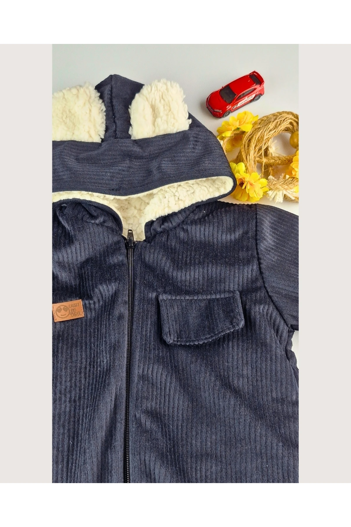 Peluşlu Kadife Bebek Tulum – 6-24 Ay