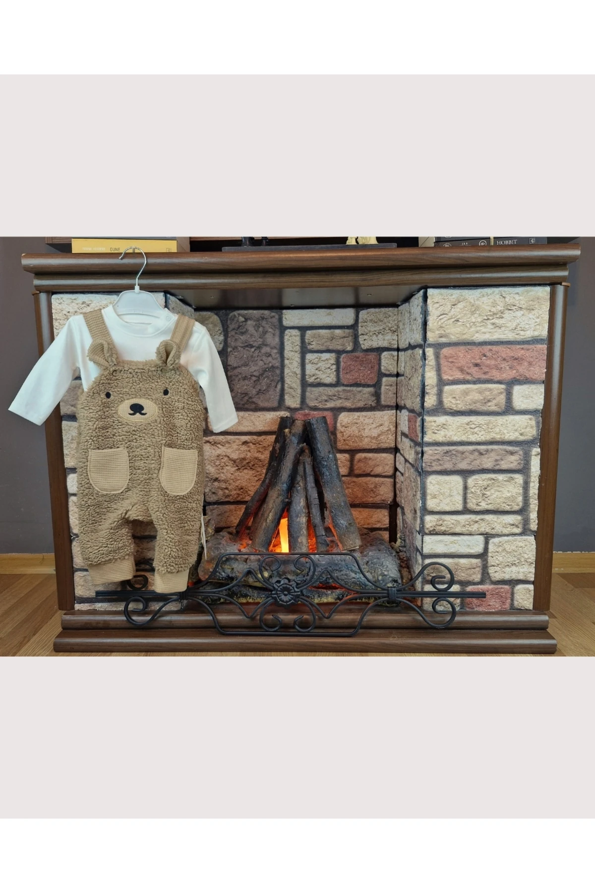 Erkek Bebek Peluş Ayıcık Tulum Takımı 2’li – 0-12 Ay