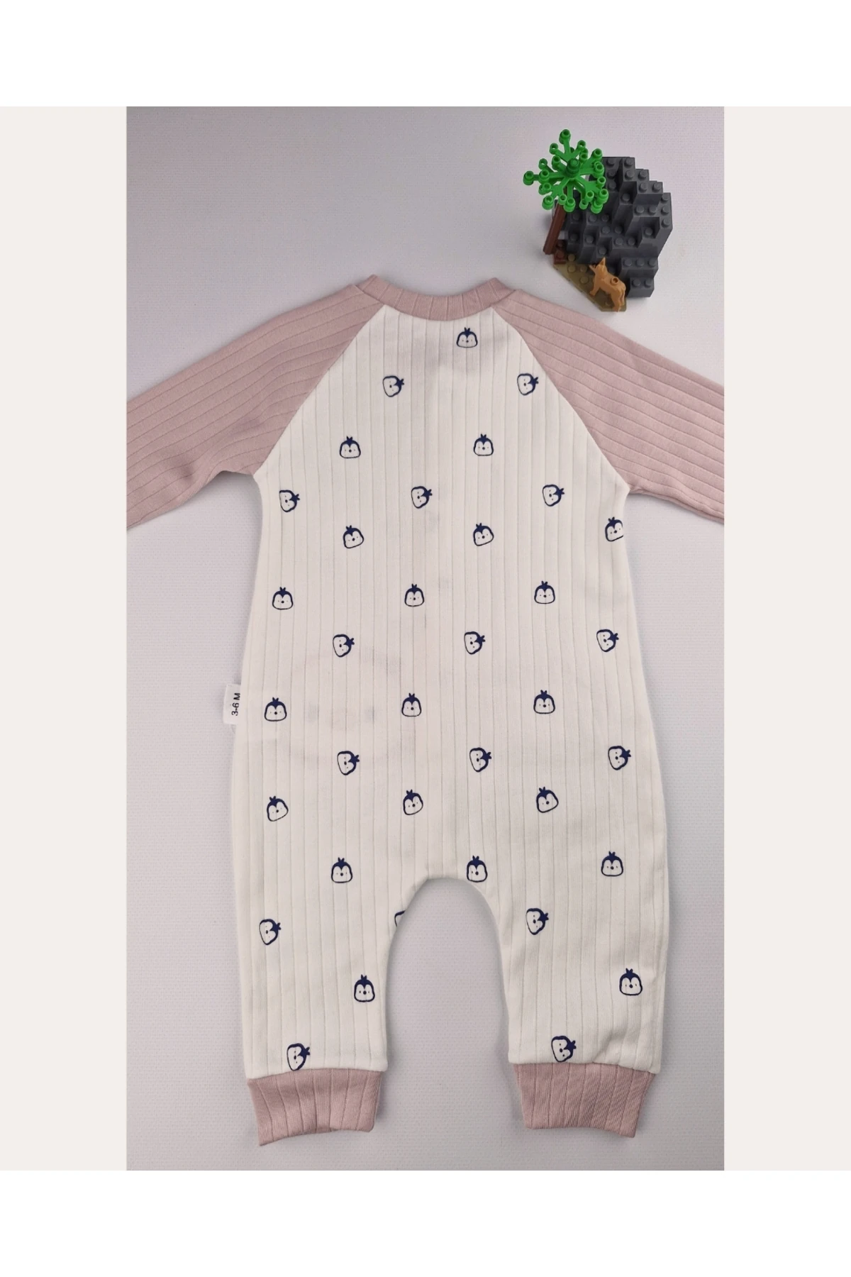 Penguen Desenli Pamuklu Çıtçıtlı Kız Bebek Tulum – Asliva