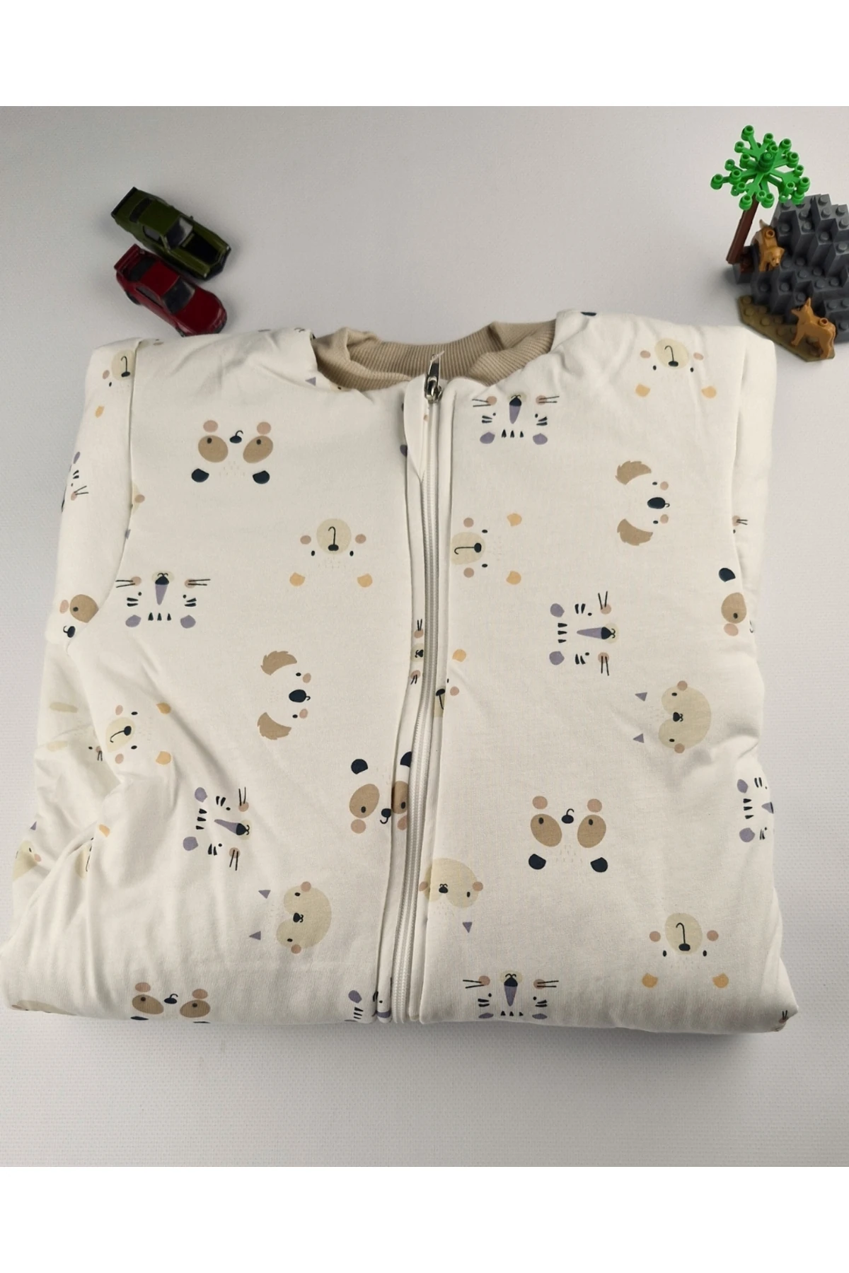 2.5 Tog Pamuklu Fermuarlı Bebek Uyku Tulumu – Hayvan Desenli (1-6 Yaş)