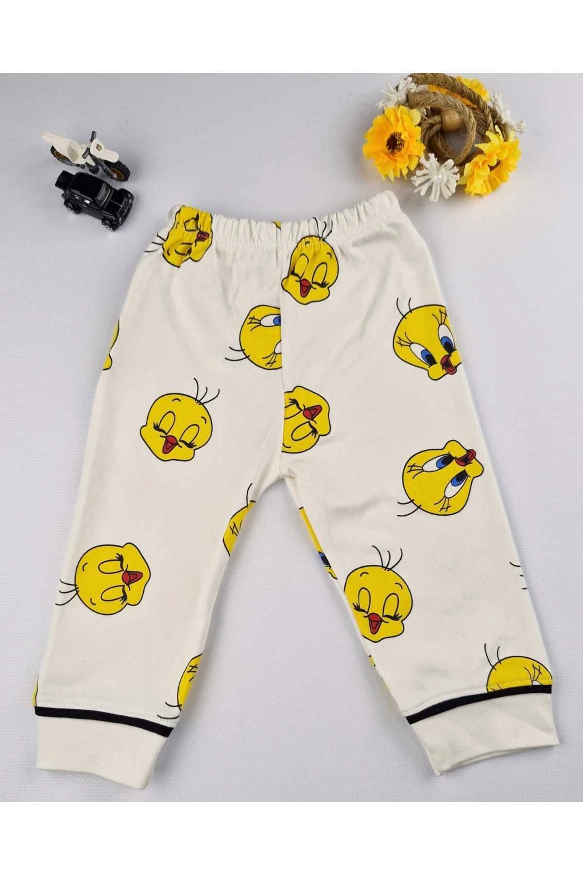 %100 Pamuk Desenli Bebek Pijama Takımı – 6-24 Ay – Yumuşak ve Nefes Alan Kumaş