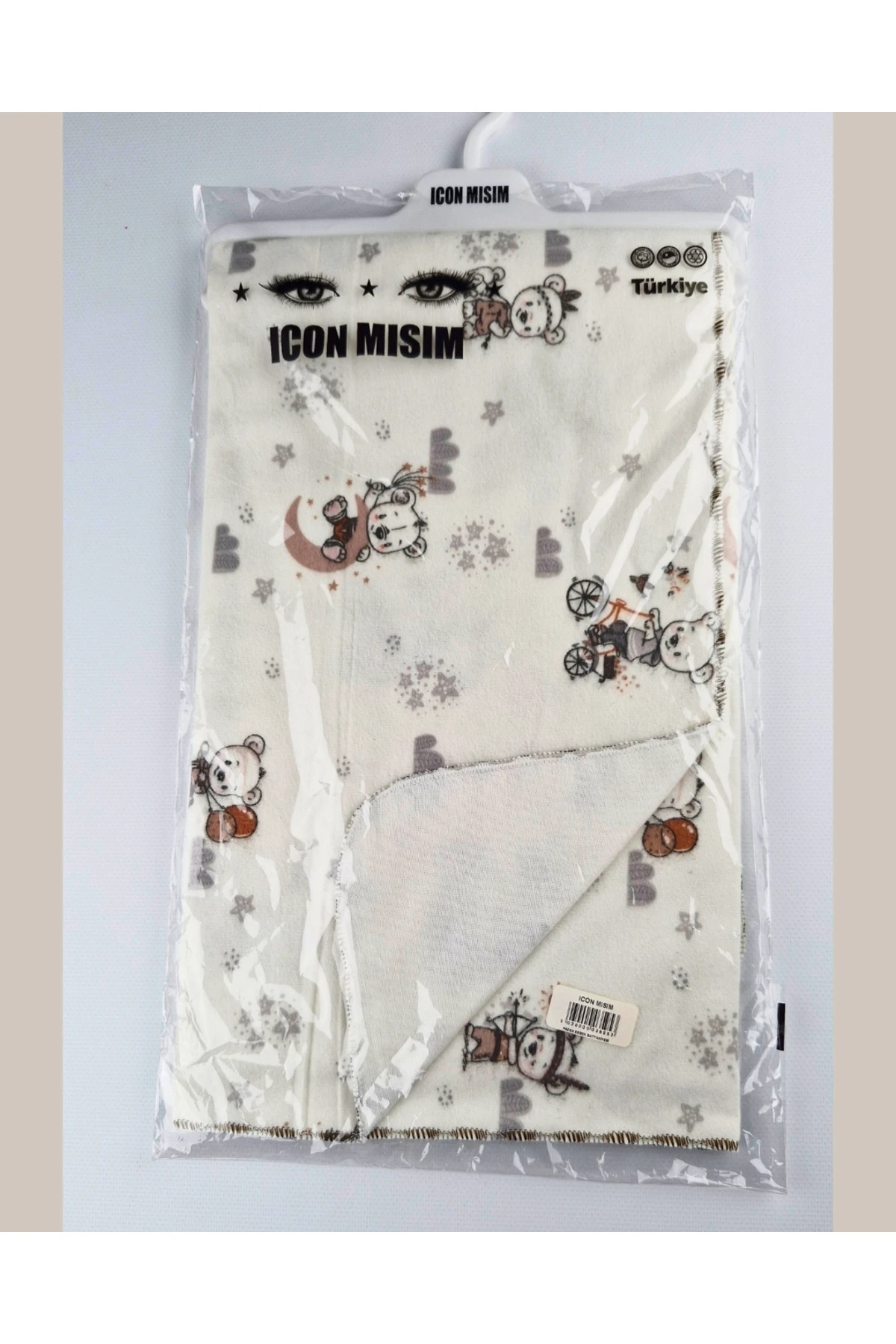 ASLIVA Ayıcık Desenli %100 Pamuk Bebek Battaniyesi Yumuşak Pazen Örtü Yenidoğan