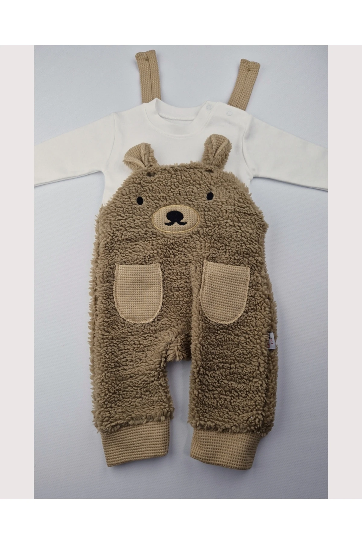 Erkek Bebek Peluş Ayıcık Tulum Takımı 2’li – 0-12 Ay
