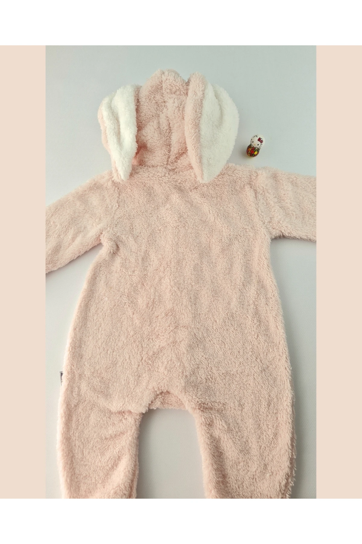 Tavşan Kulaklı Pembe/Mavi Welsoft Bebek Tulum – Kapüşonlu Kışlık 0-12 Ay