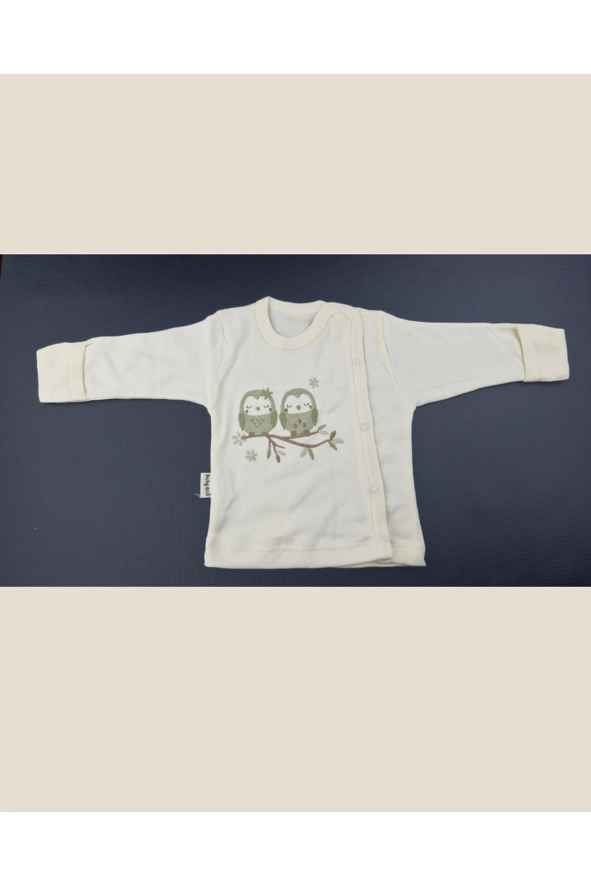 3’lü Bebek Zıbın Takımı 0-3 Ay – Baykuş Desenli Krem