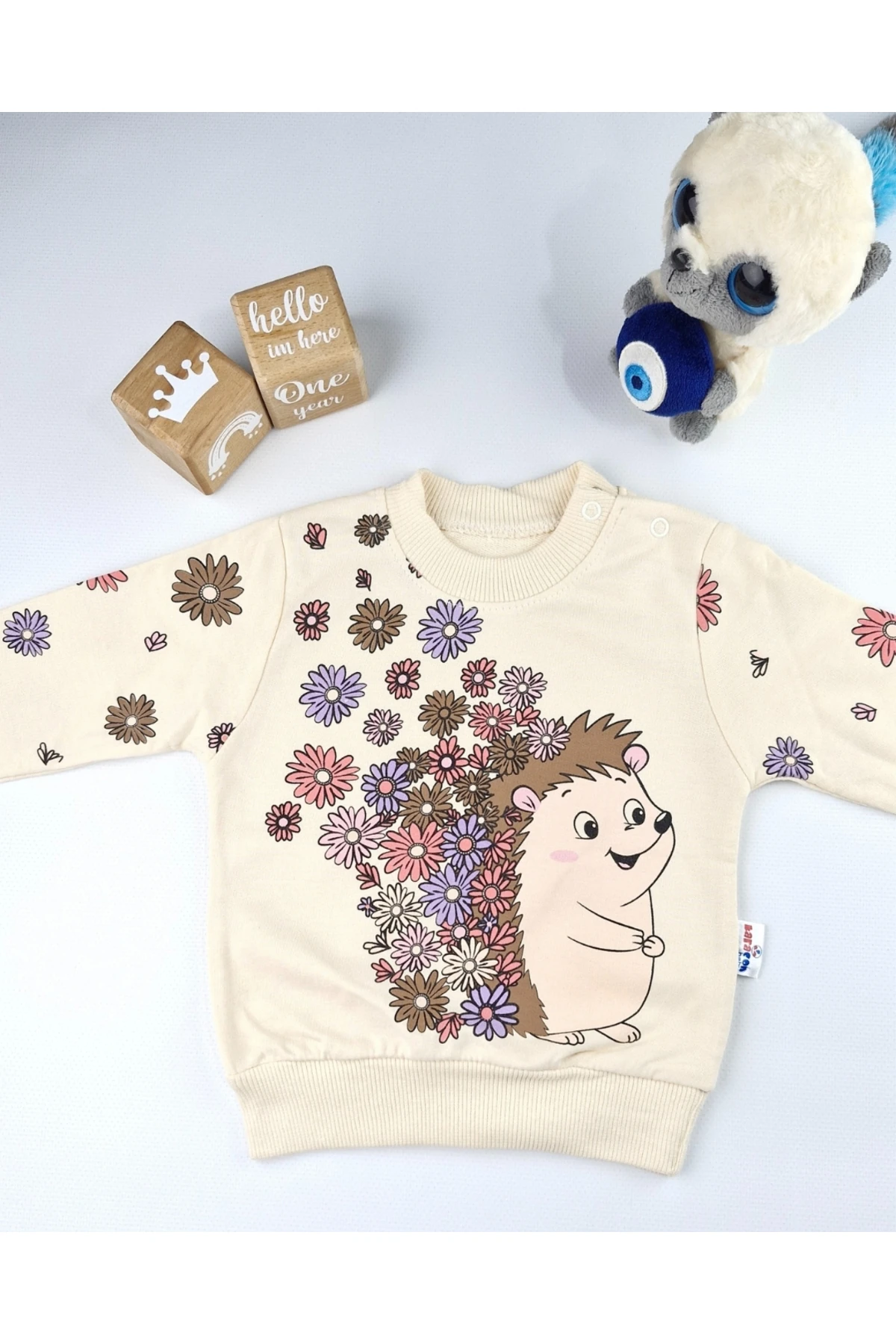 Asliva Bebek Takımı Kirpi Desenli Pamuklu Alt Üst Set 6-18 Ay