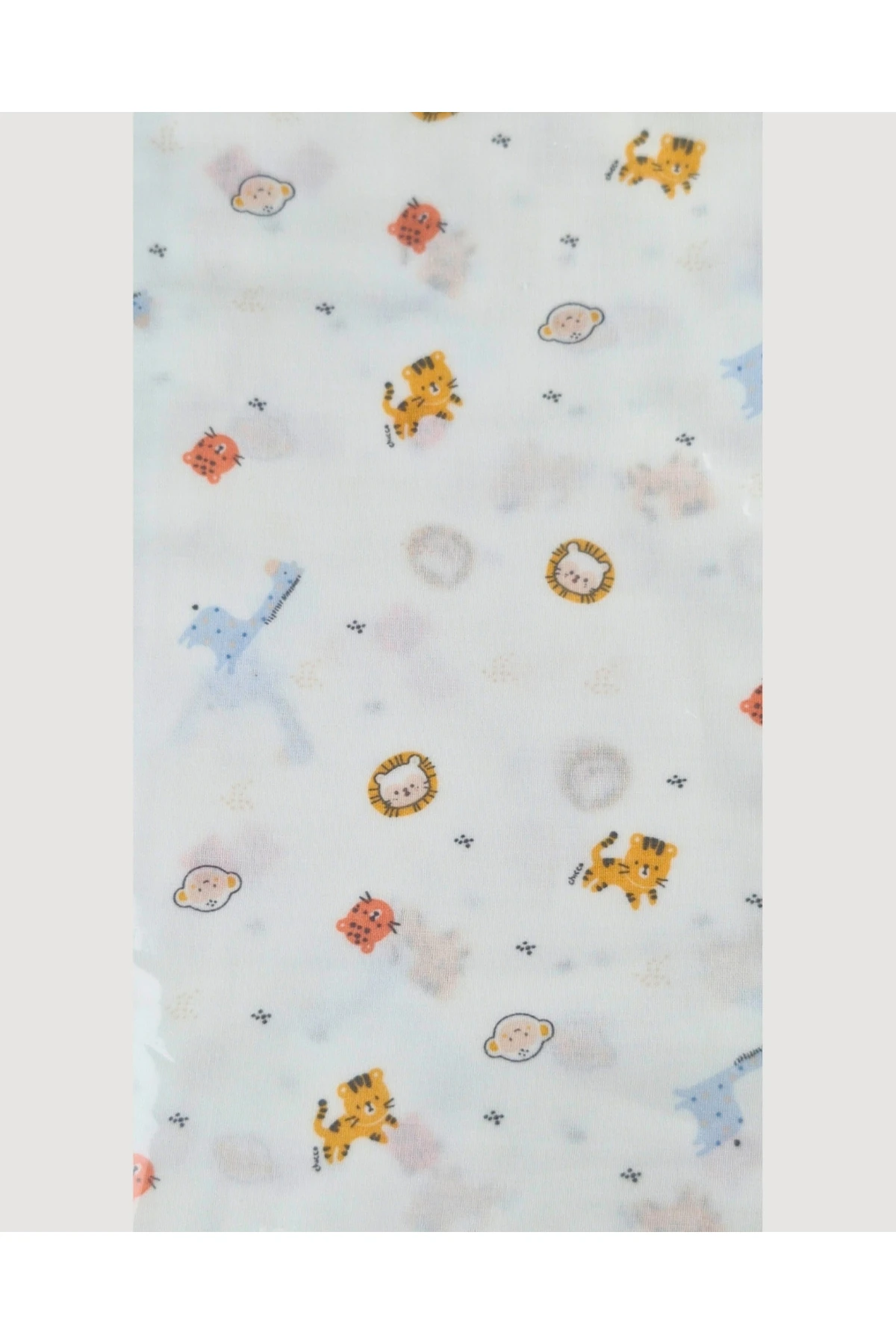 ASLIVA %100 Pamuk Müslin Bebek Battaniyesi Kundak Örtüsü Safari Desenli Yumuşak