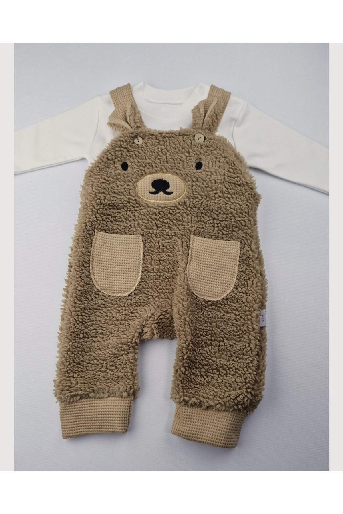 Erkek Bebek Peluş Ayıcık Tulum Takımı 2’li – 0-12 Ay