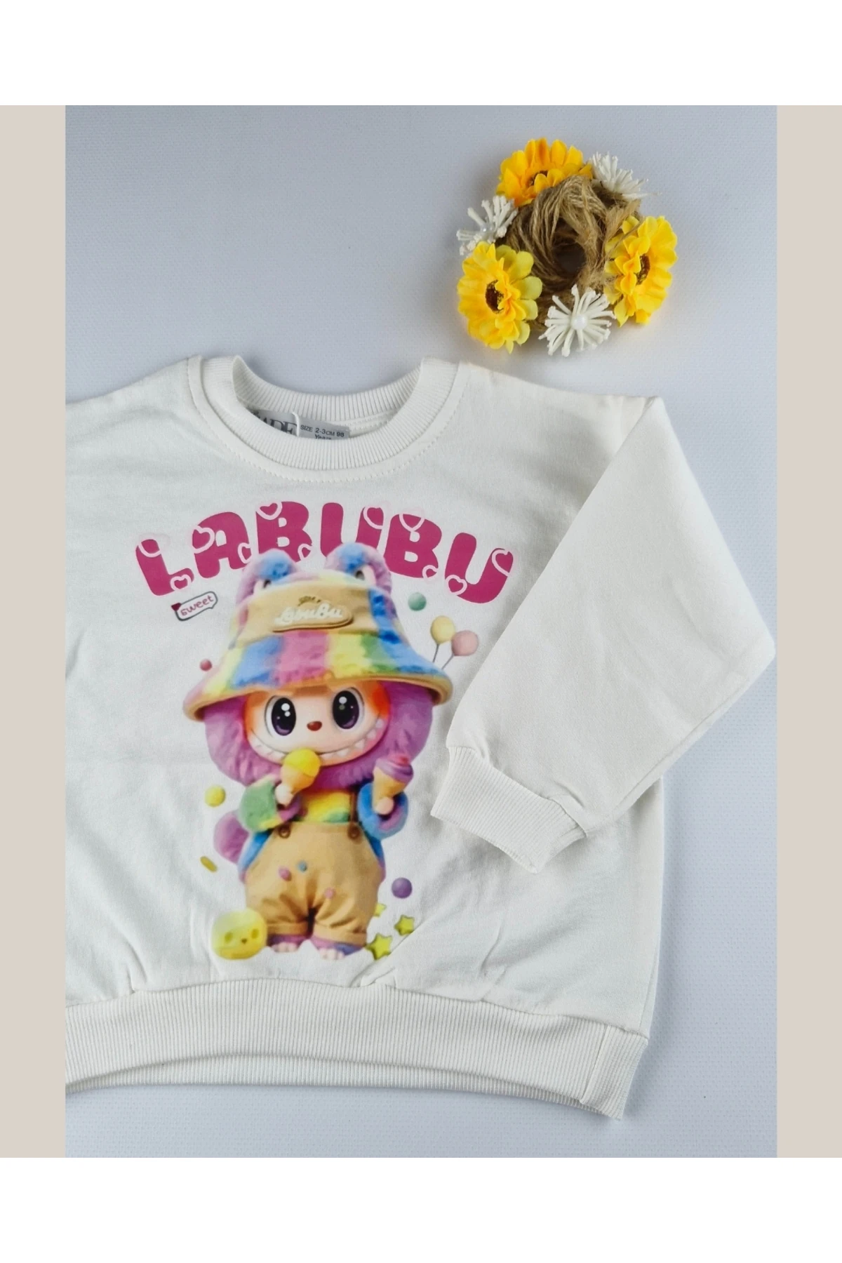 Figürlü Rengarenk Baskılı Çocuk Sweatshirt (2-7 Yaş)