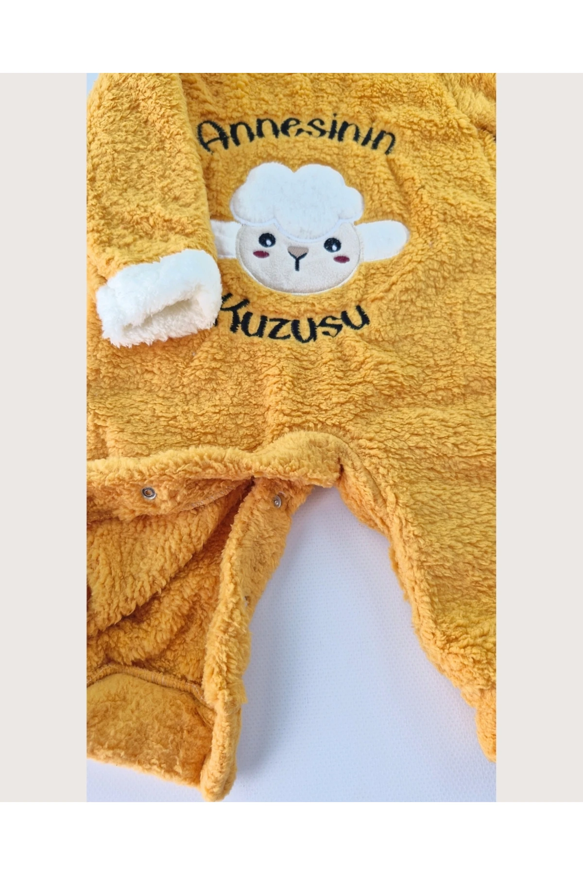 Annesinin Kuzusu Peluş Bebek Tulum - Sarı - 3/6/9/12 Ay
