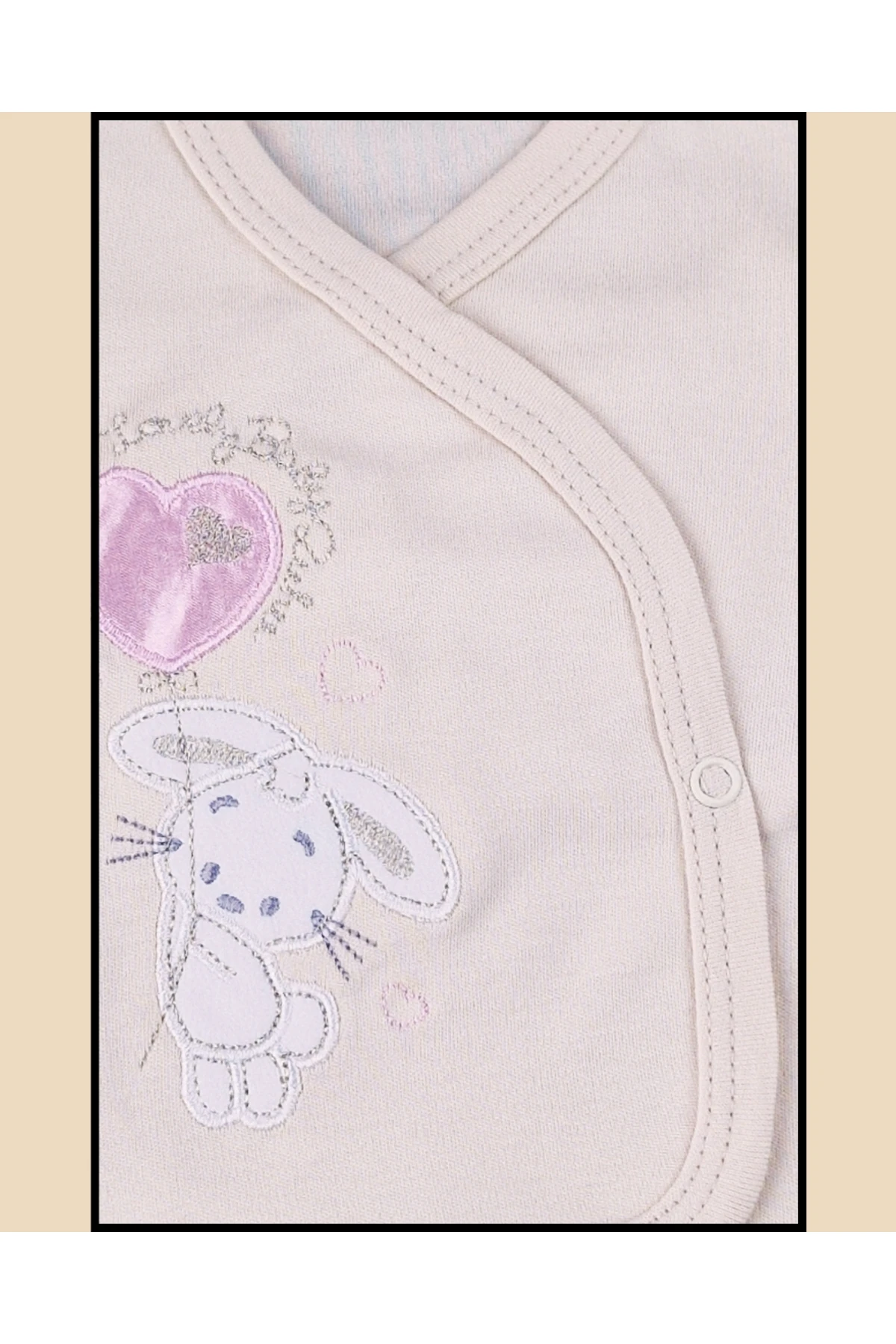 Lovely Bunny 5'li Kız Bebek Zıbın Takımı – Pembe & Krem