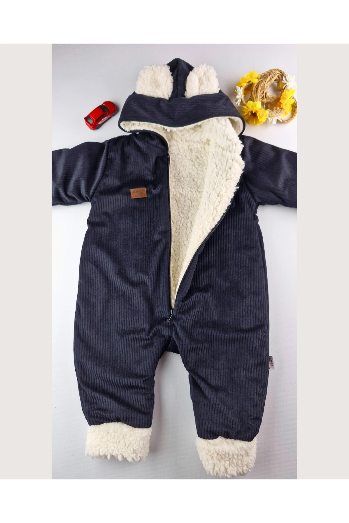 Peluşlu Kadife Bebek Tulum – 6-24 Ay