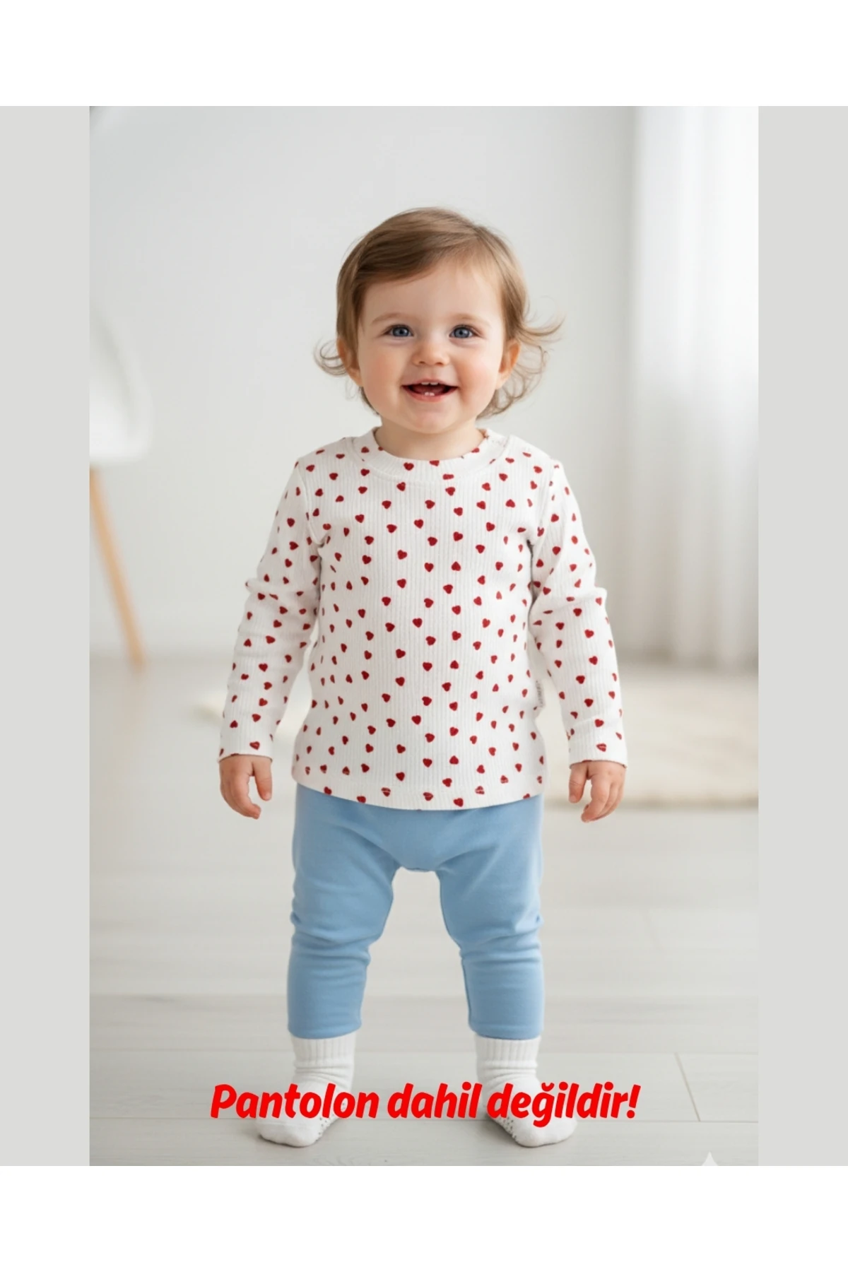 Minik Kalpler Temalı Pamuk Bebek & Çocuk Uzun Kollu Omuzdan çıtçıtlı Sweat - 3,6,9 Ay - 1,2,3 Yaş