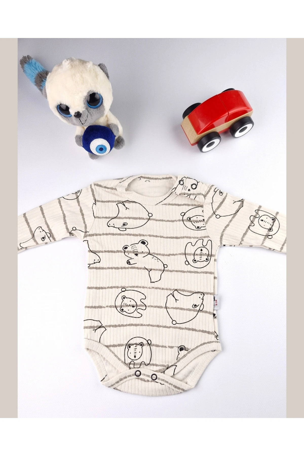 Asliva Bebek Body - Tek Parça Zıbın Uzun Kol Çıtçıtlı Pamuklu 0-18 Ay