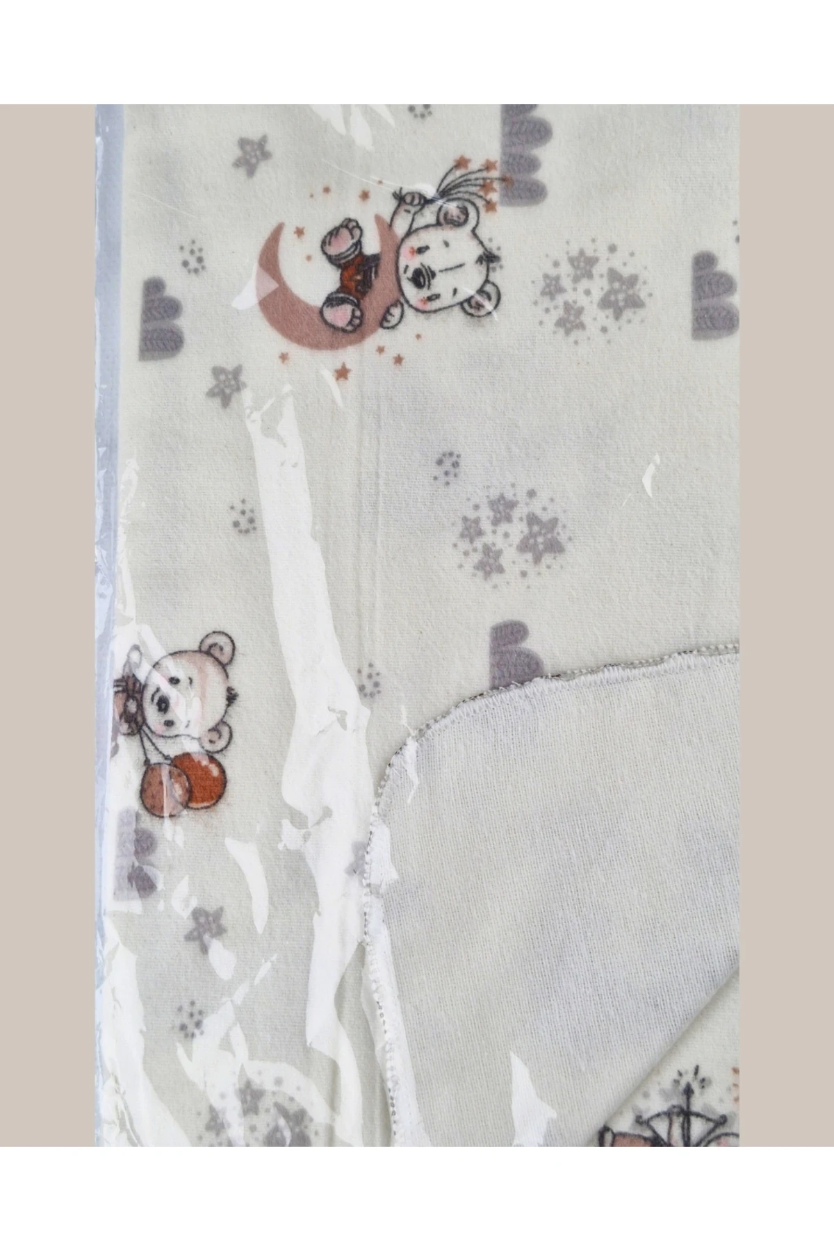 ASLIVA Ayıcık Desenli %100 Pamuk Bebek Battaniyesi Yumuşak Pazen Örtü Yenidoğan