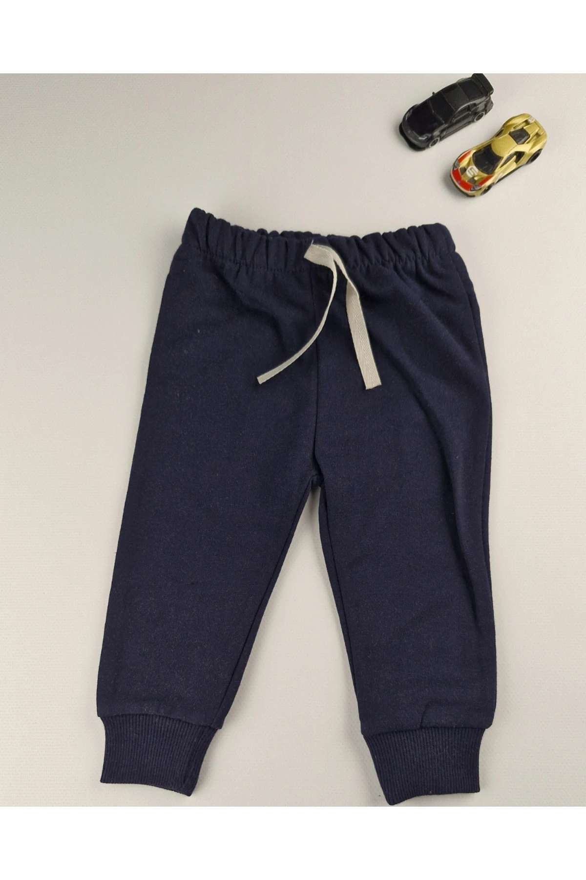 Bebek Hardal Sarısı Araba Baskılı Sweatshirt ve Lacivert Eşofman Takım 9-24 Ay