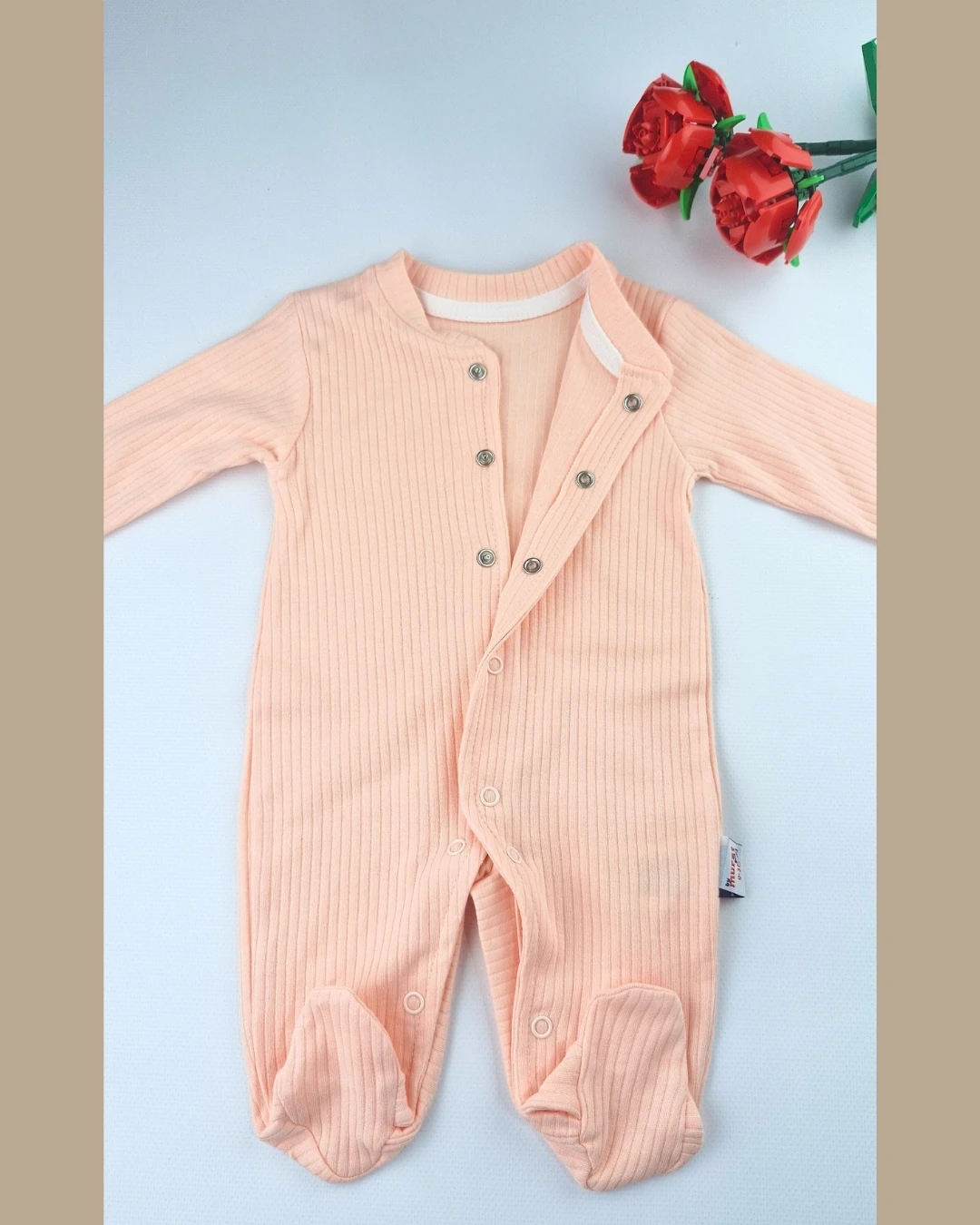 Asliva Bebek Somon Fitilli Tulum ve Geyik Nakışlı Peluş Yelek Takım 2'li Set