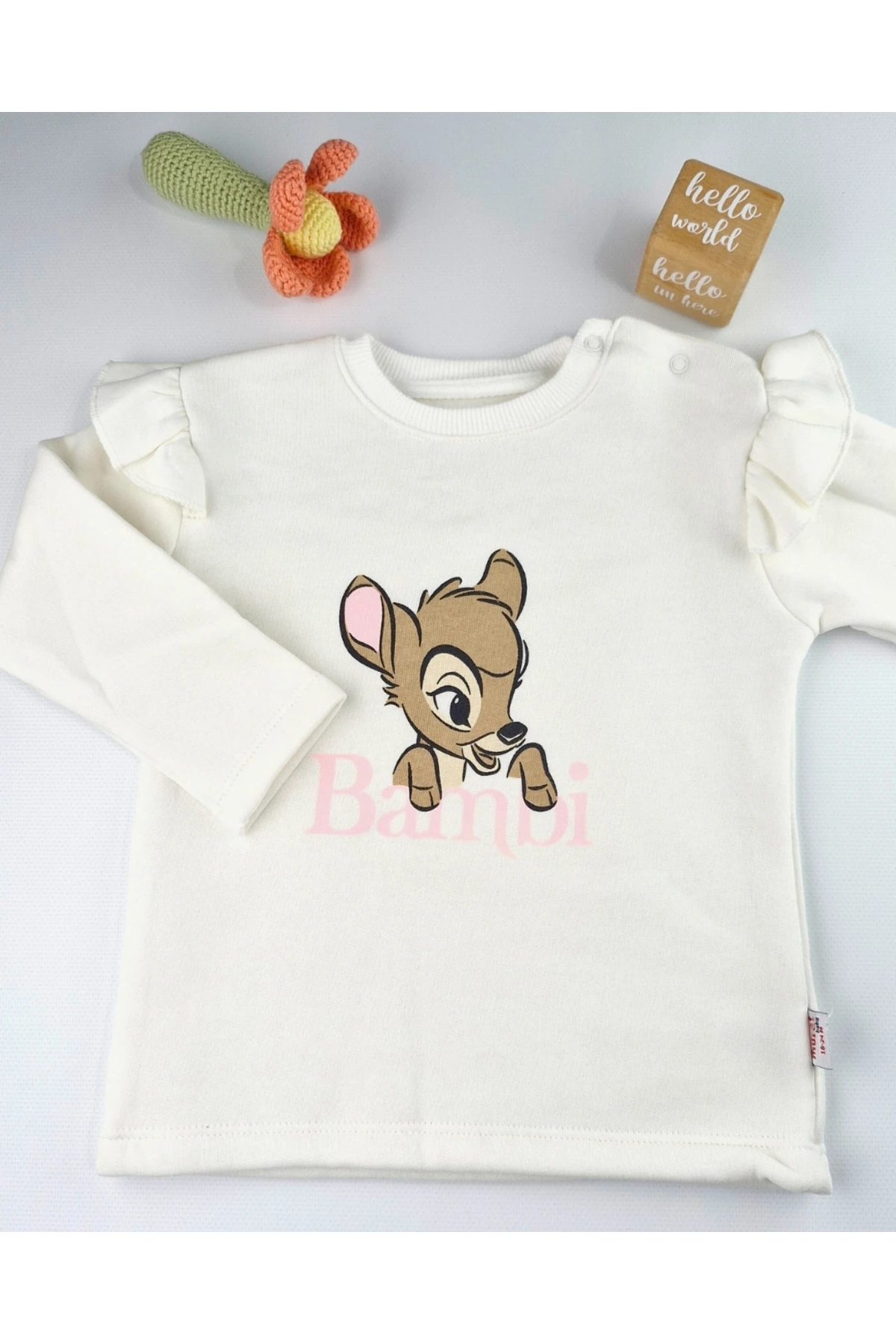 Asliva Figürlü 3 İplik Şardonlu Beyaz kız Bebek Takımı (6-24 Ay)