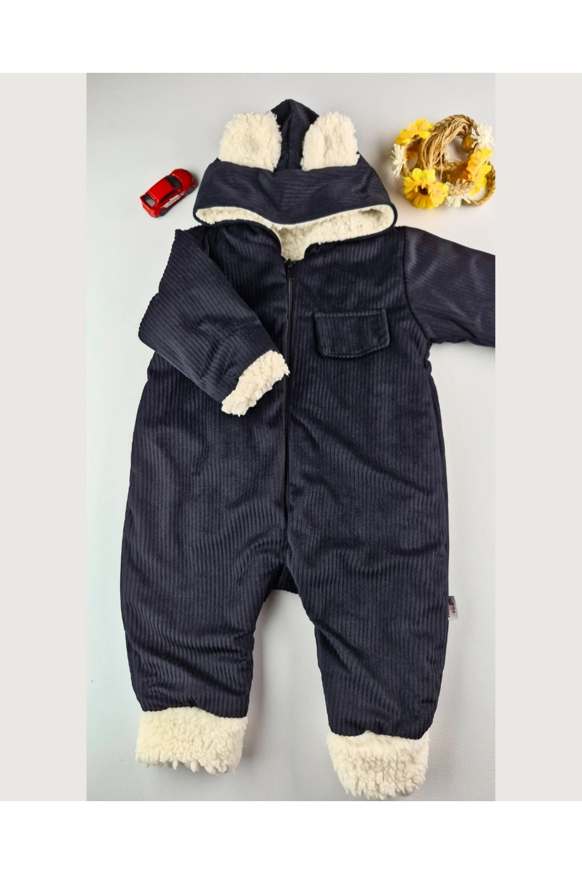 Peluşlu Kadife Bebek Tulum – 6-24 Ay