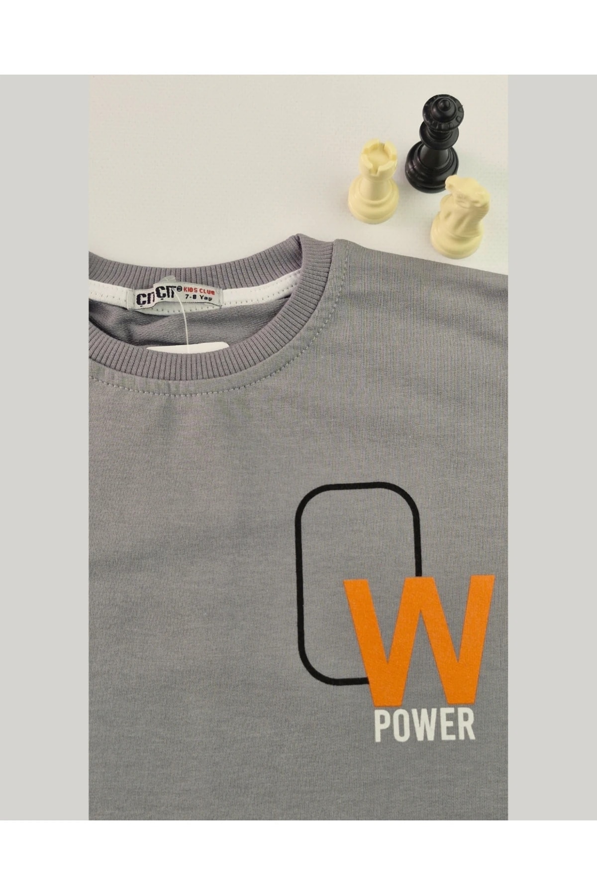 W Power Baskılı Gri Çocuk Sweatshirt