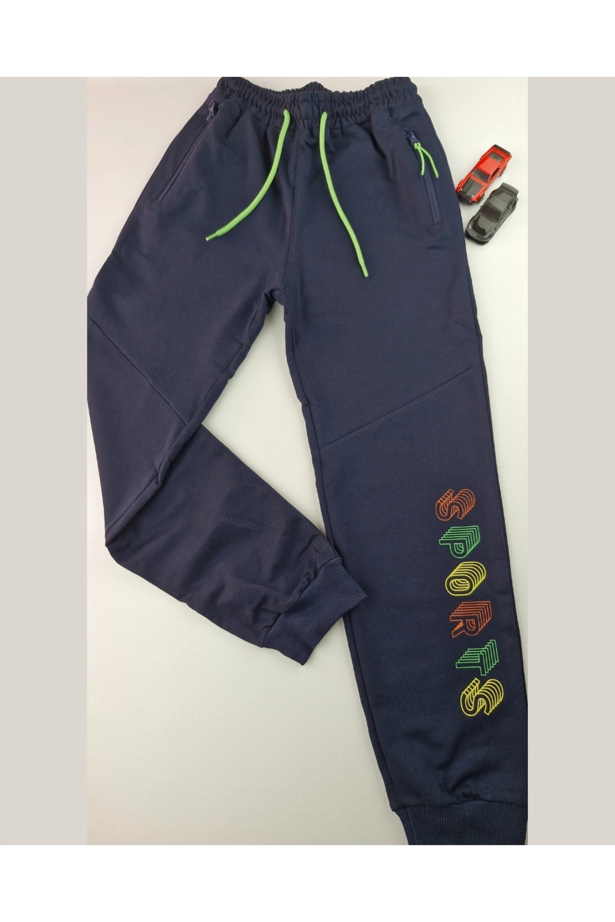 MışılKids Erkek Çocuk Lacivert Sports Baskılı Eşofman Altı